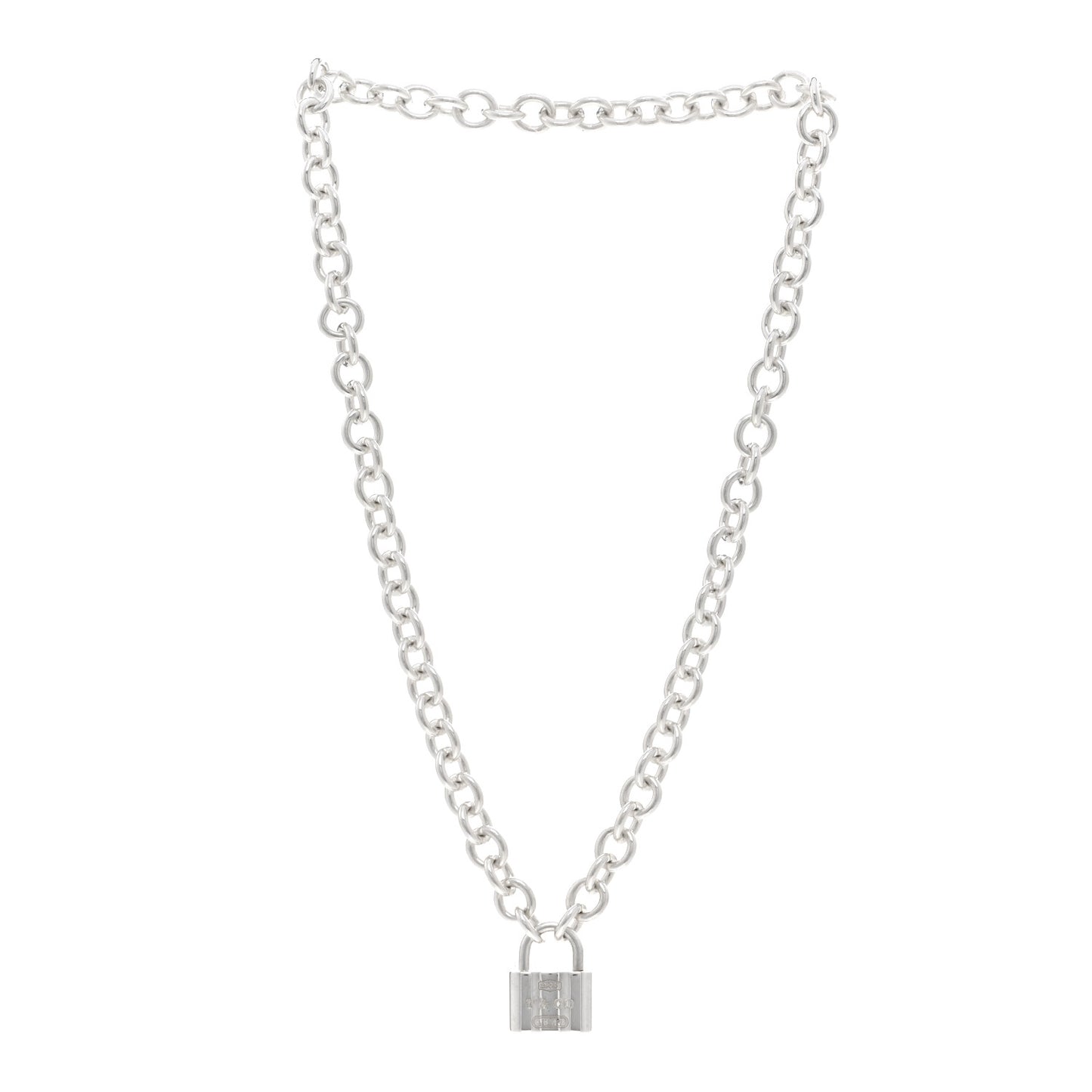 Sterling Silver 1837 Lock Charm Necklace