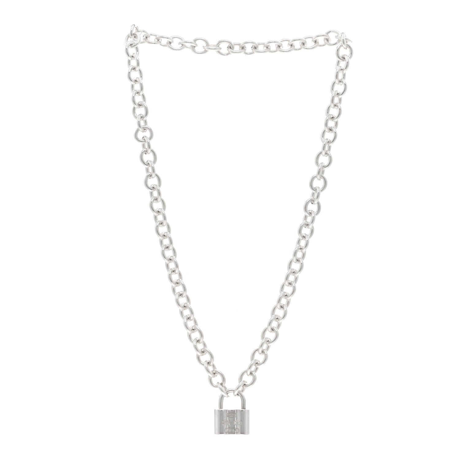 Tiffany Sterling Silver 1837 Lock Charm Necklace 3 of 4