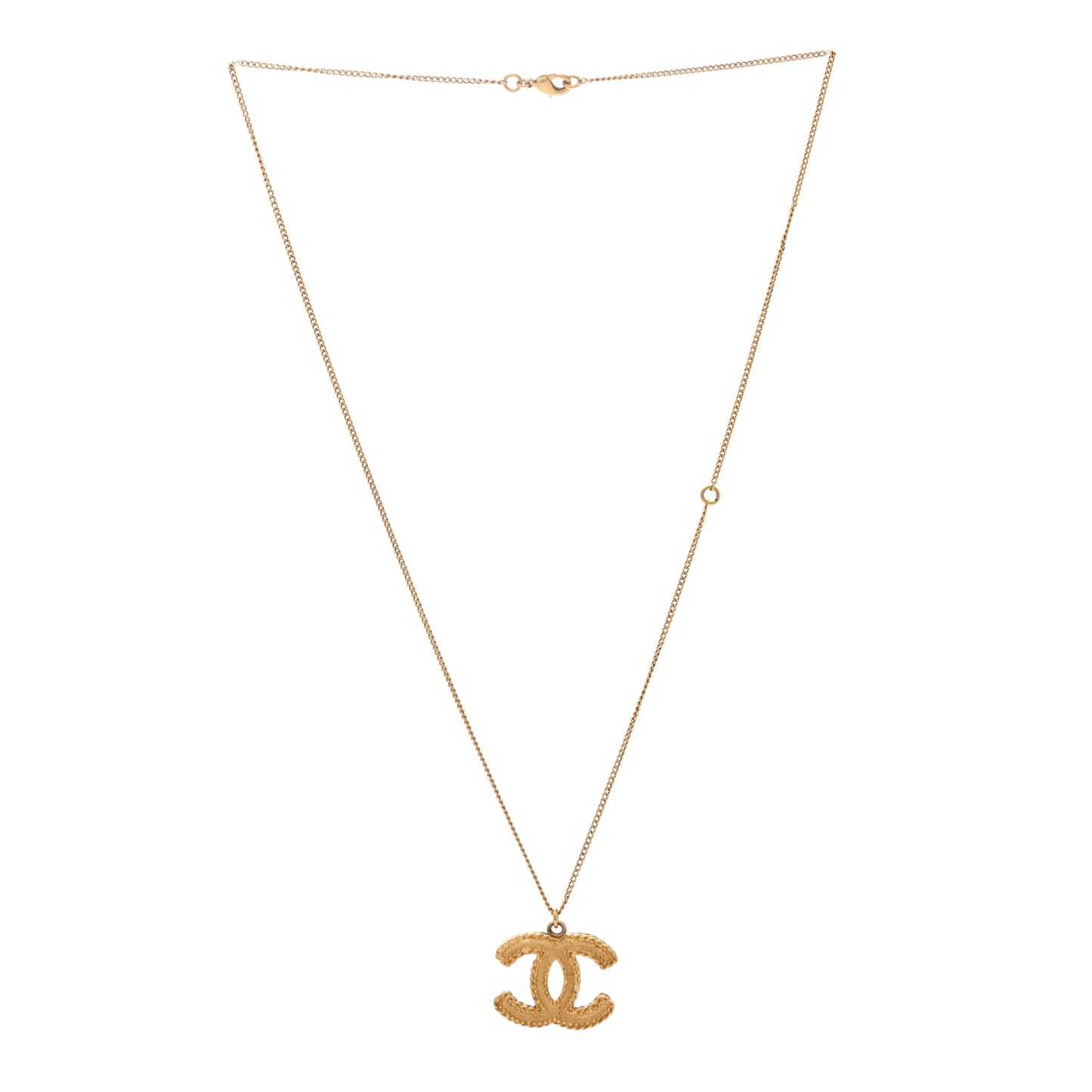 Metal CC Necklace Matte Gold