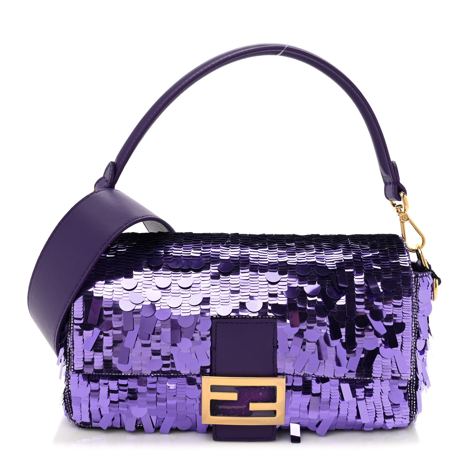 Fendi Sequin Paillettes Shiny Nappa Sex and the City Baguette