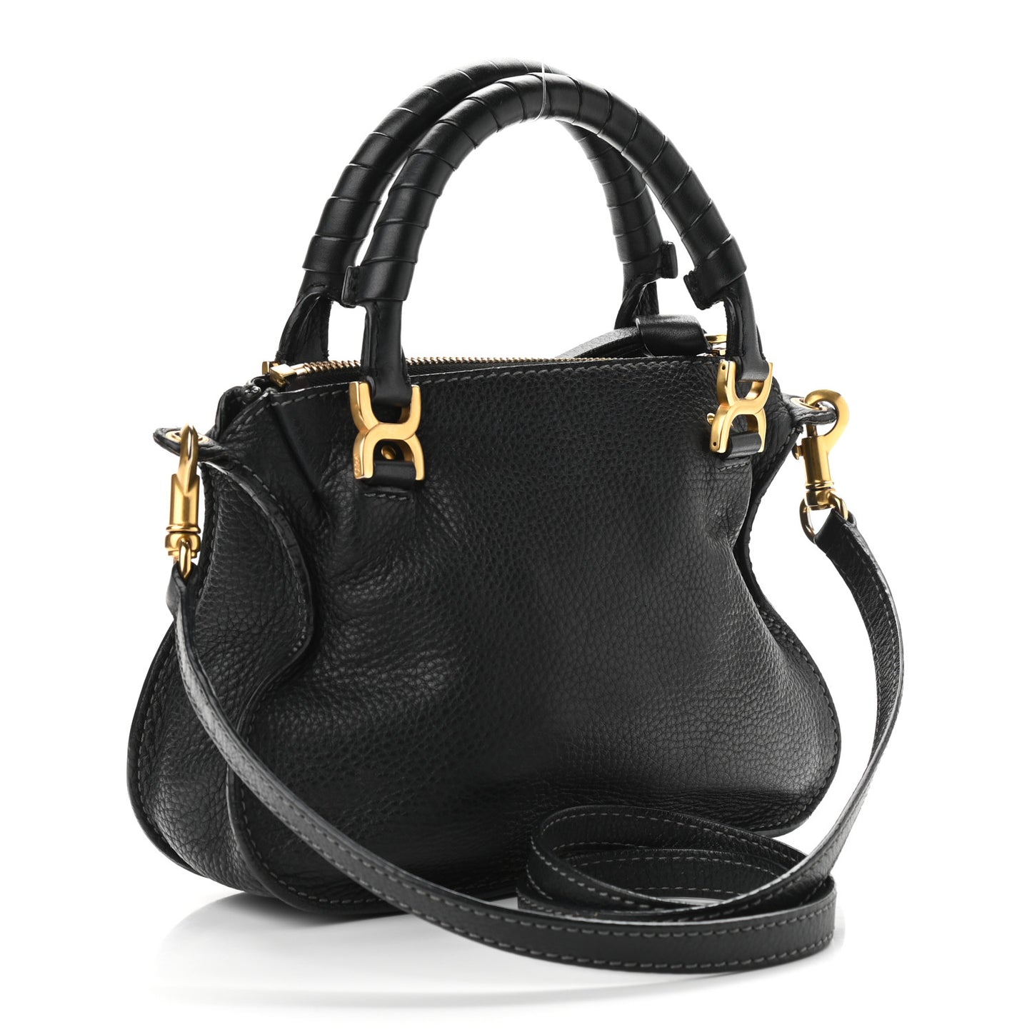 Calfskin Mini Marcie Satchel Black