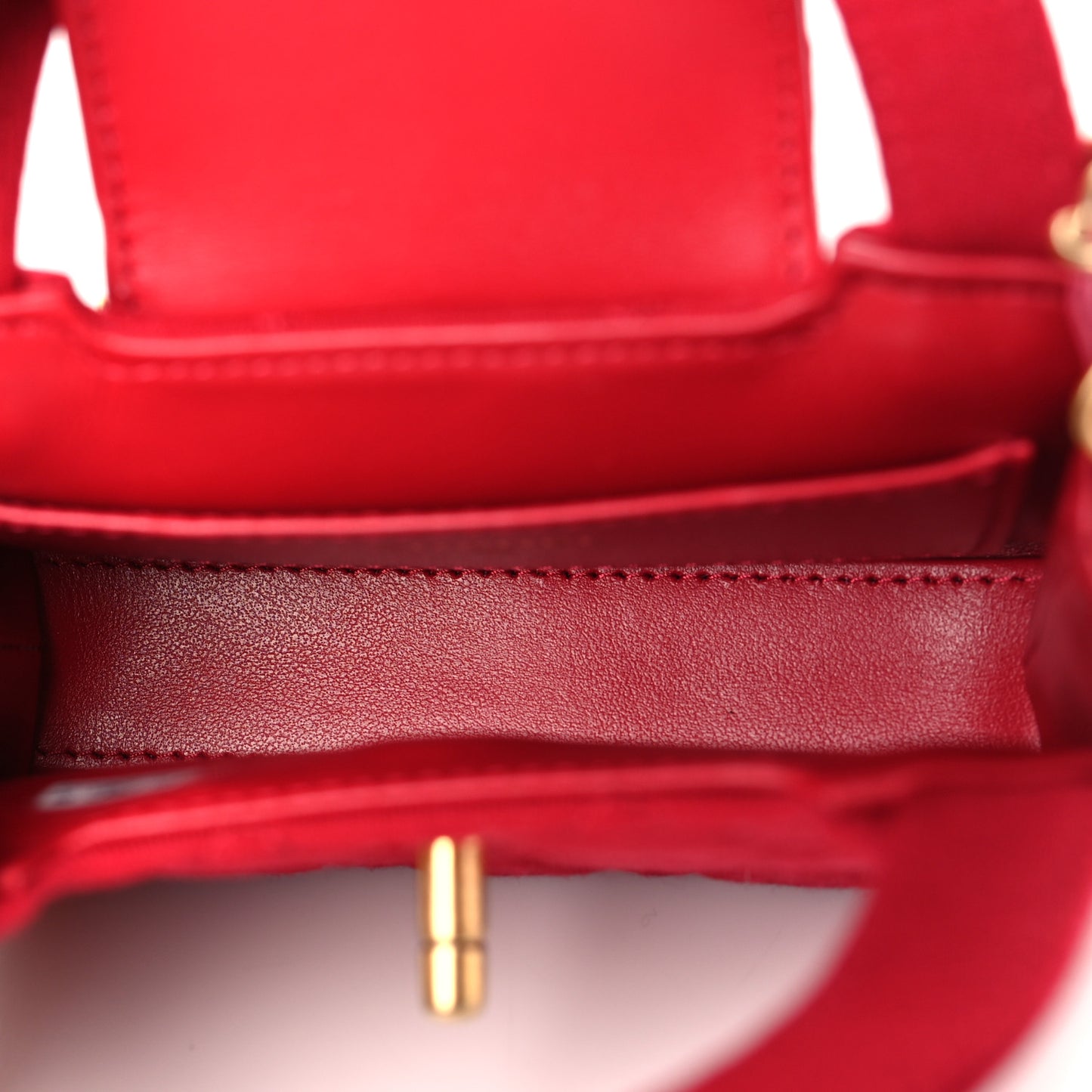 Jersey Quilted Mini Nano Kelly Shopper Red