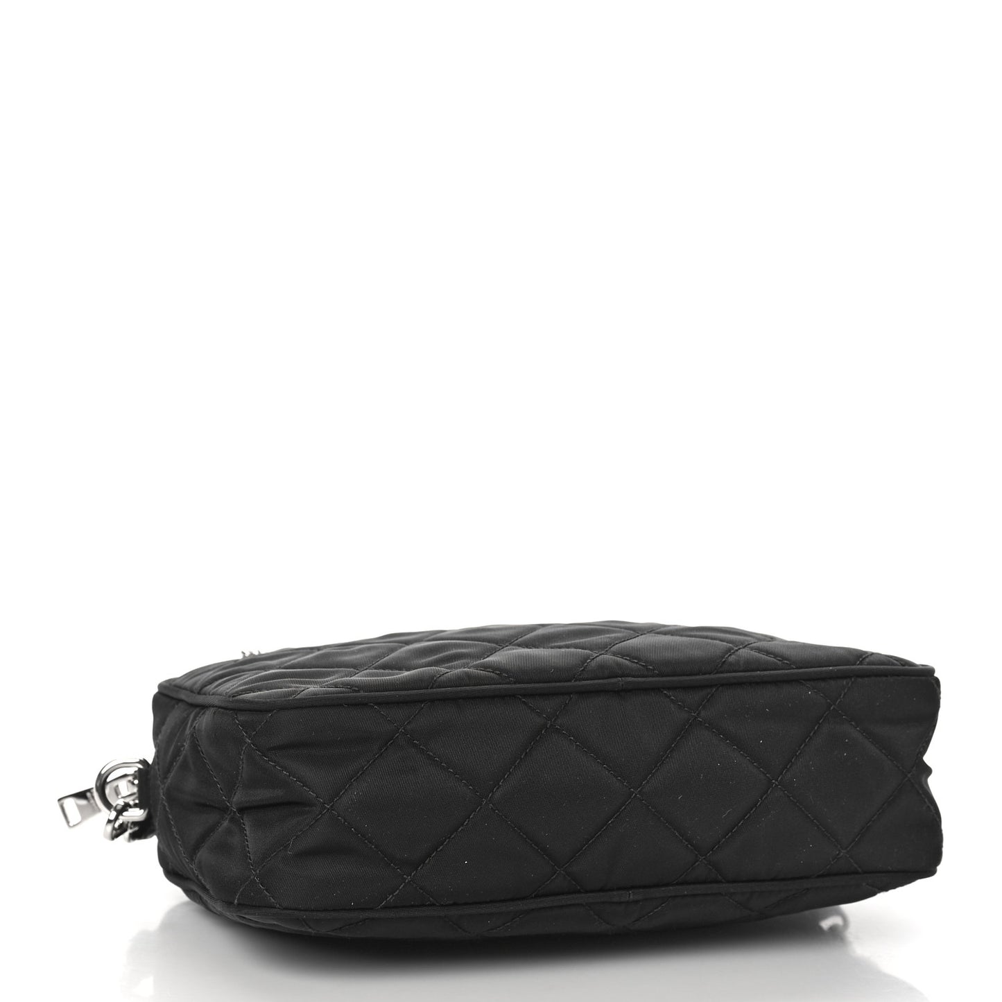 Nylon Tessuto Impuntu Quilted Bandoliera Crossbody Bag Black