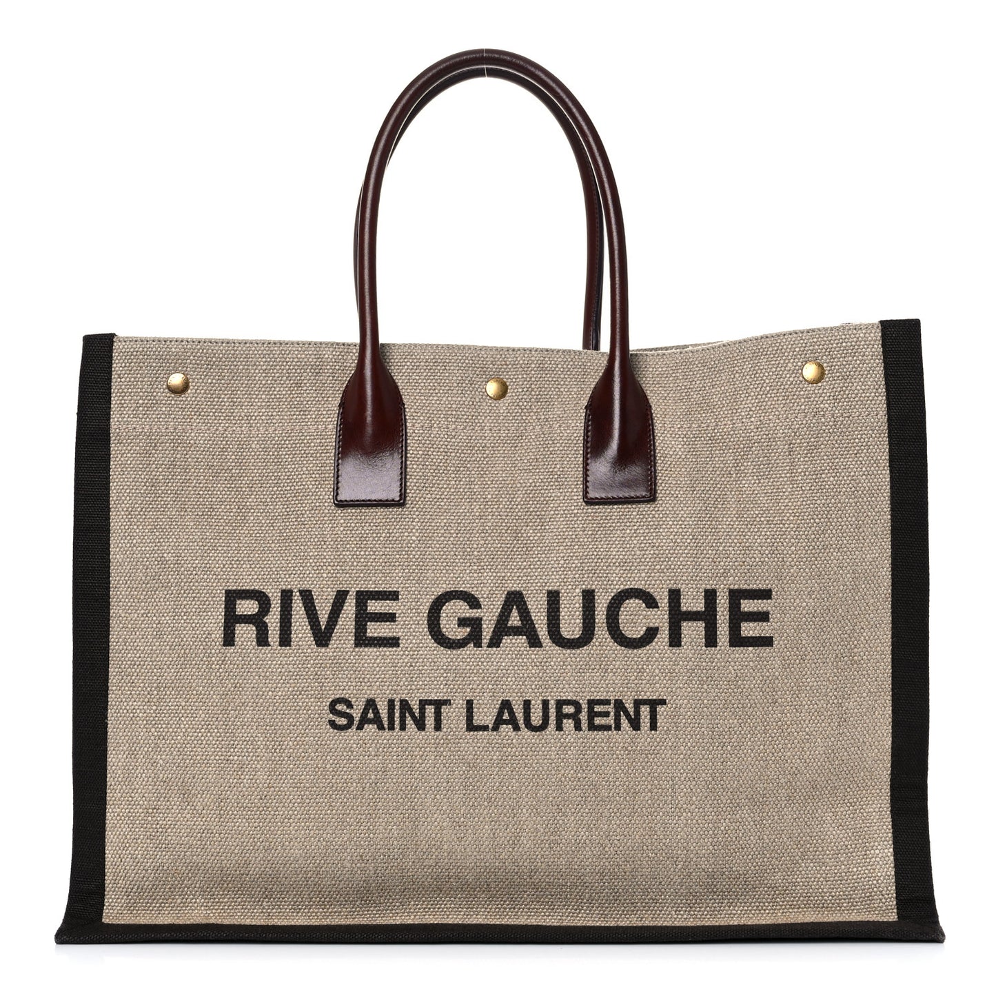 Linen Calfskin Rive Gauche Tote Natural