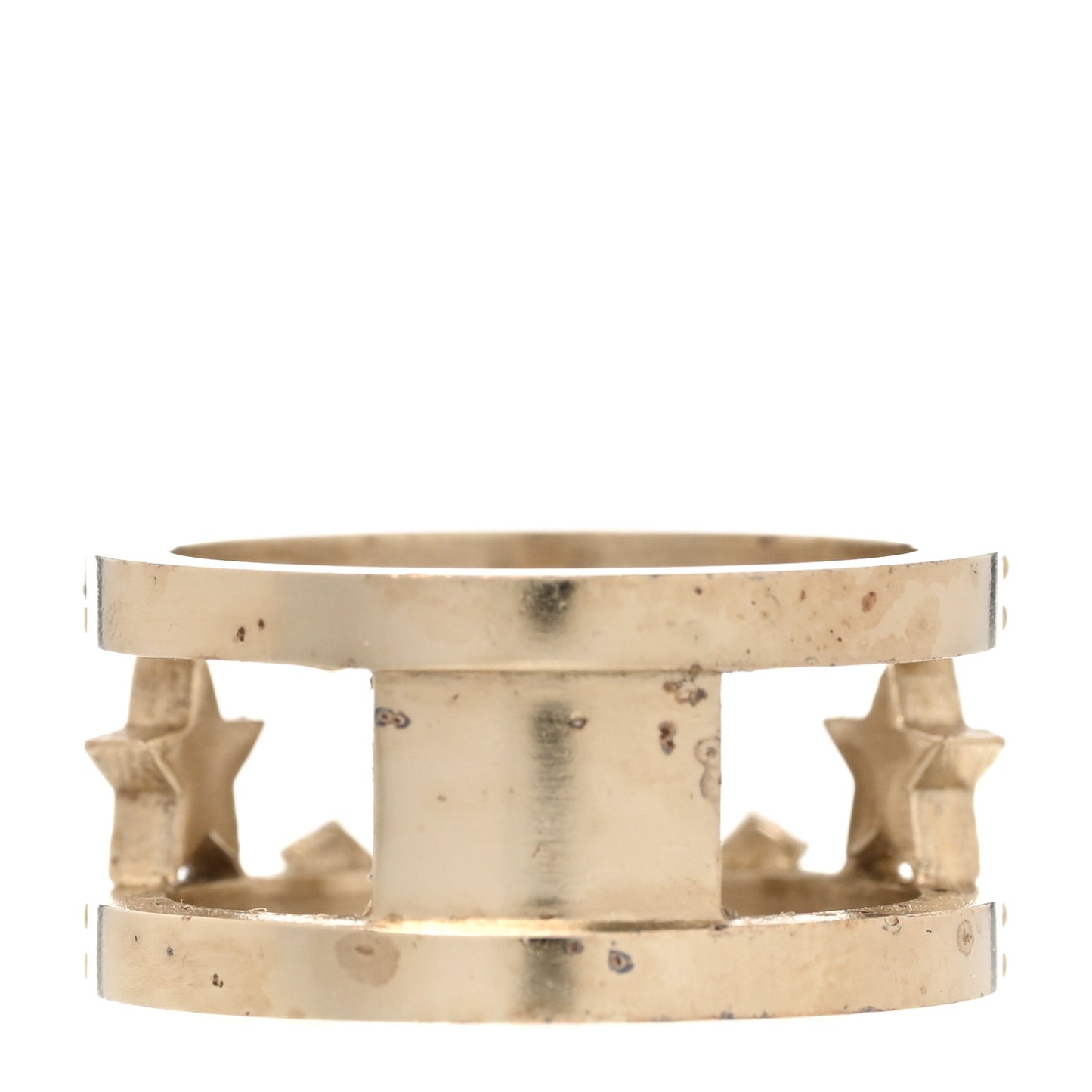 Metal Crystal CC Star Ring 54 7 Light Gold