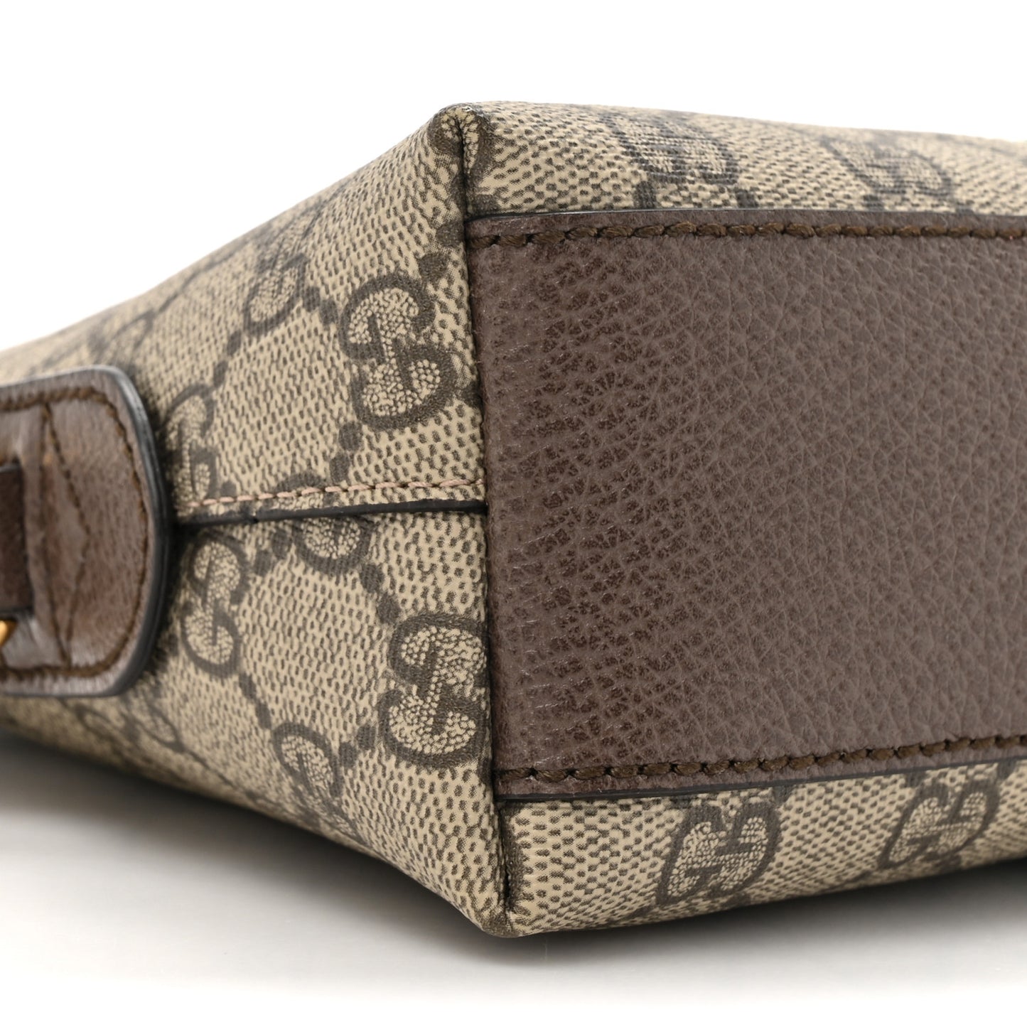 GG Supreme Monogram Textured Dollar Calfskin Web Small Ophidia Dome Shoulder Bag Beige Ebony New Acero