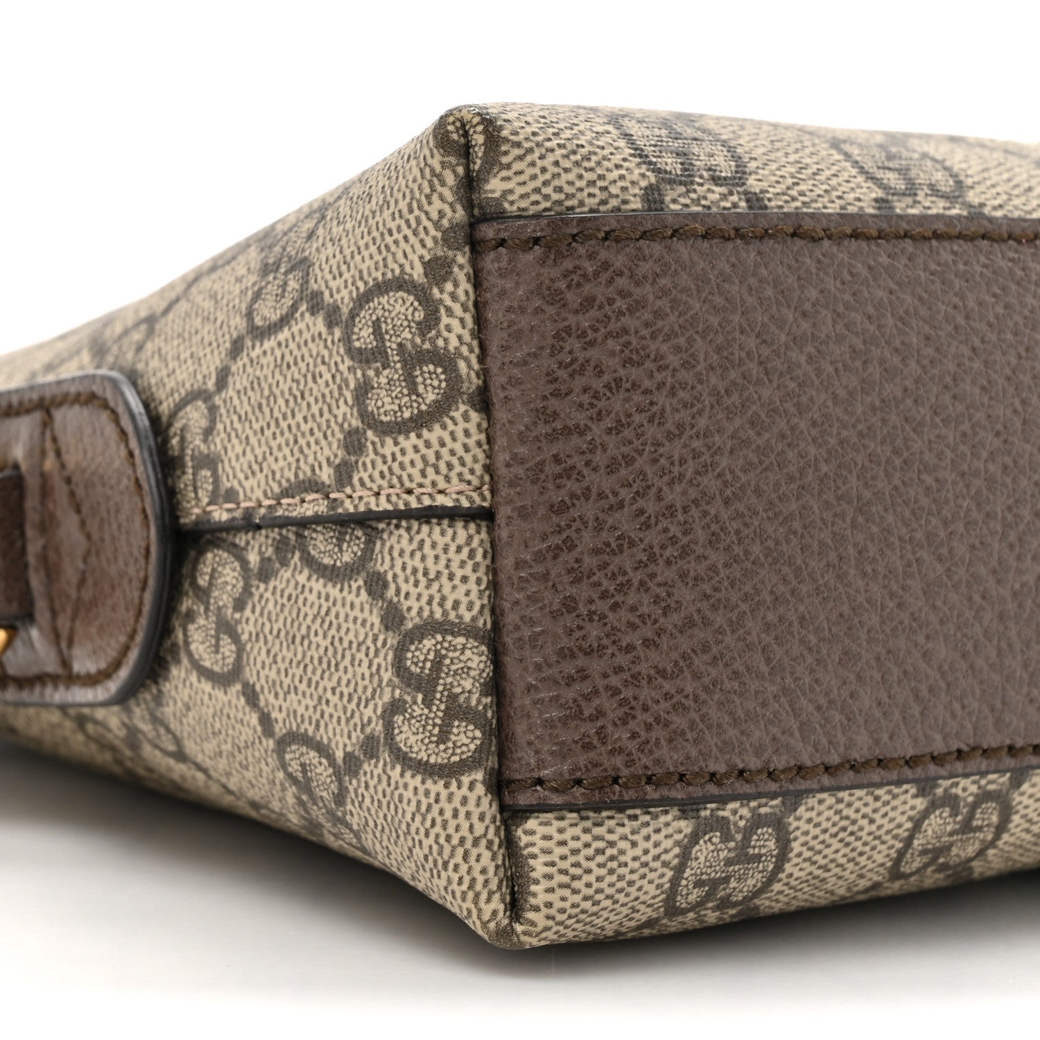 Gucci GG Supreme Monogram Textured Dollar Calfskin Web Small Ophidia Dome Shoulder Bag Beige Ebony New Acero 9 of 10