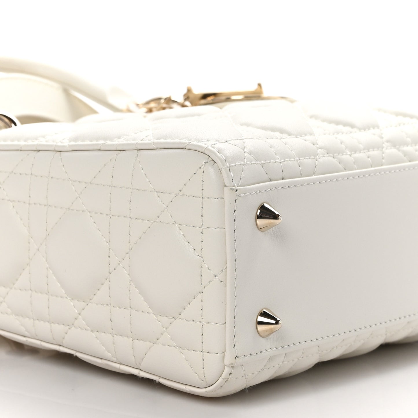 Lambskin Cannage Small My ABCDior Lady Dior White