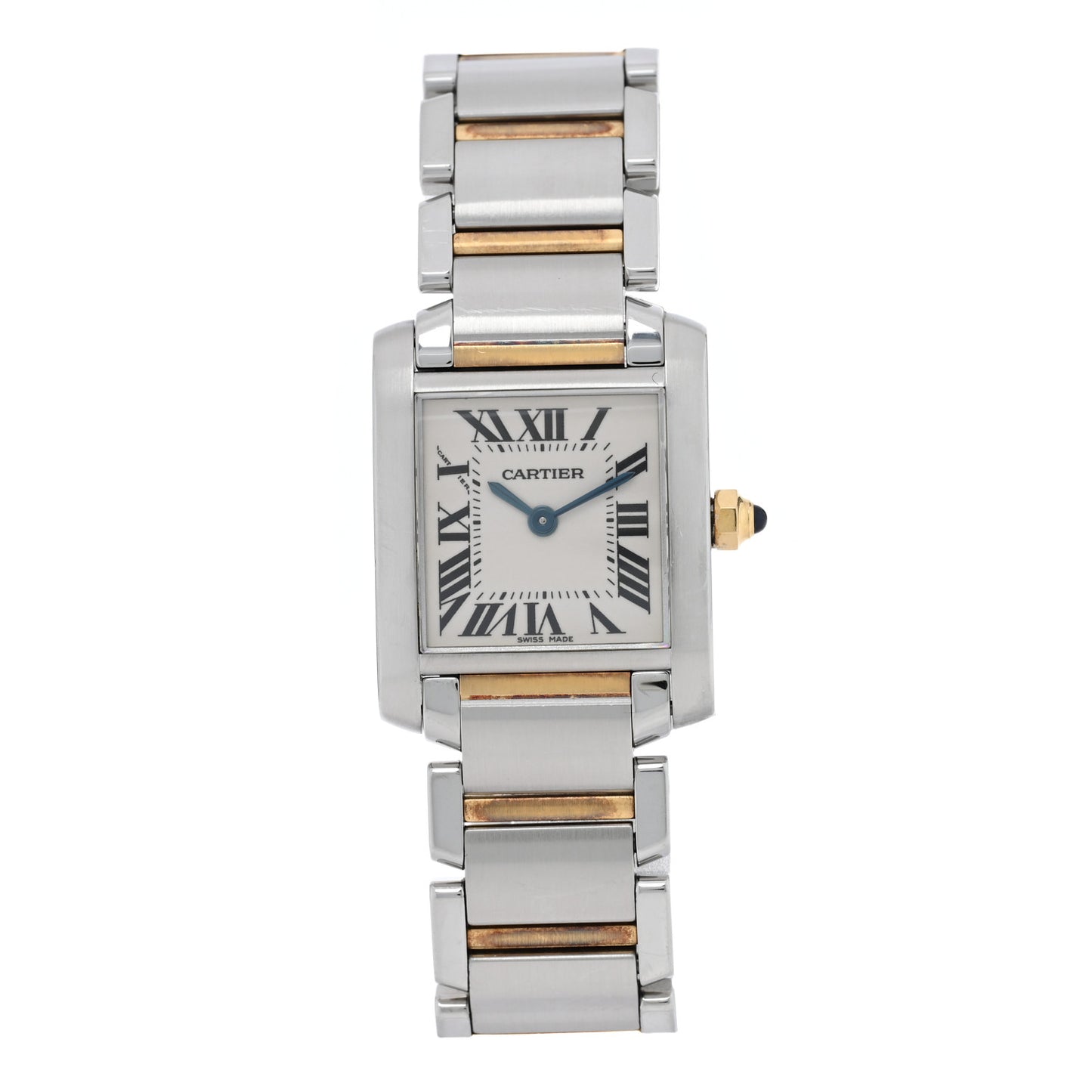Stainless Steel 18K Yellow Gold 20mm Tank Francaise Quartz Watch