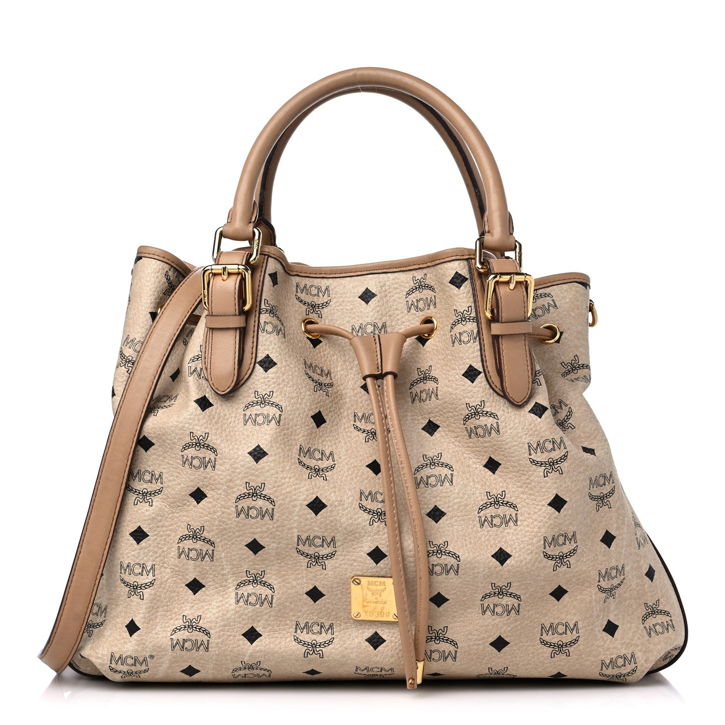 Visetos Drawstring Bucket Bag Beige
