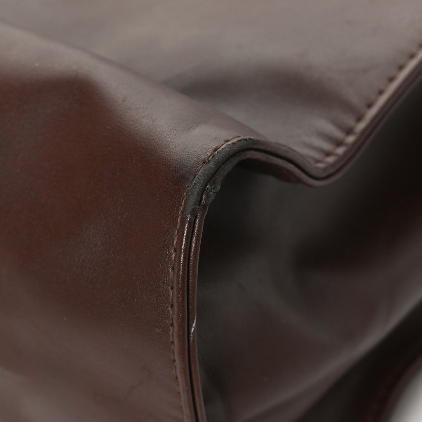 Vegan Leather Medium Shopping Bag Dark Brown