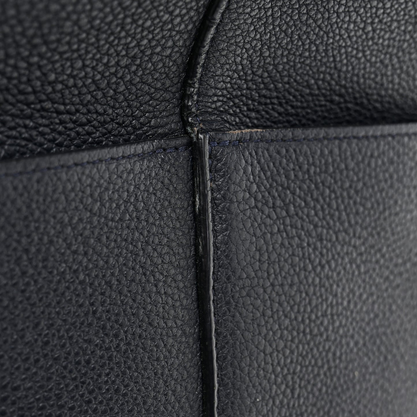 Soft Grained Calfskin Sangle Bucket Bag Navy Blue