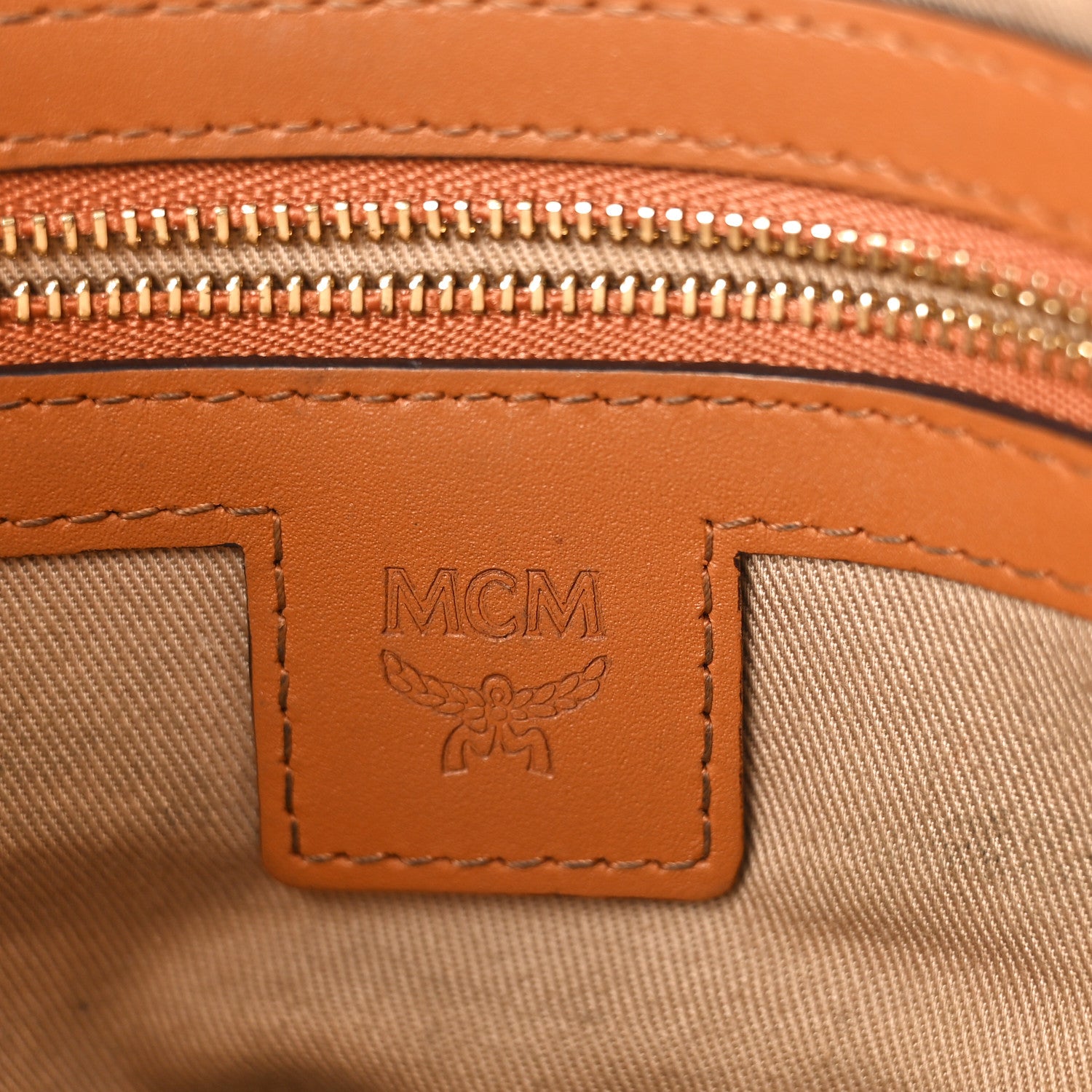 MCM Visetos Medium Crossbody Pouch Cognac 6 of 13