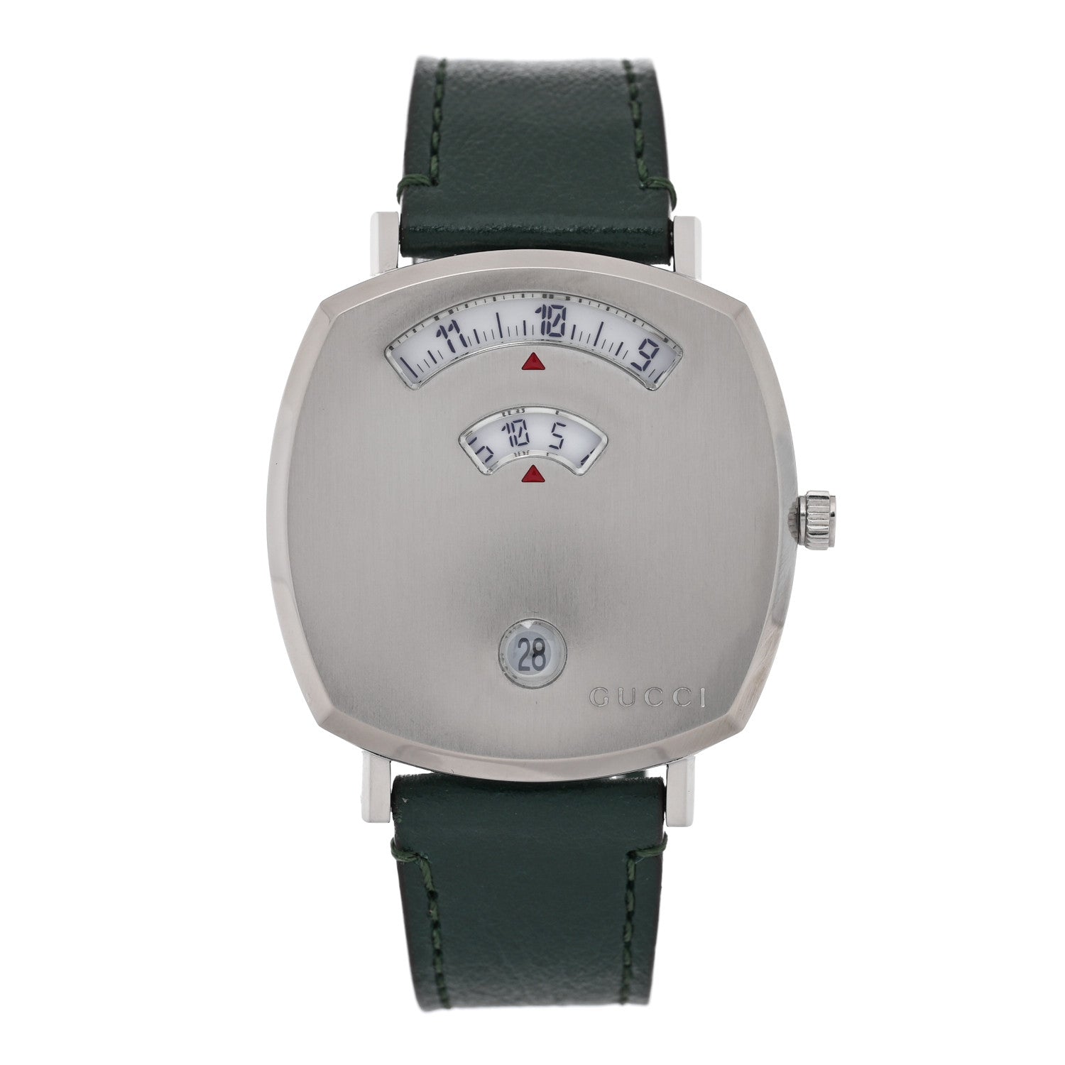 Gucci〔グリップ〕ウォッチ（35 mm） Gucci Stainless Steel Calfskin 35mm Grip Quartz Watch Green