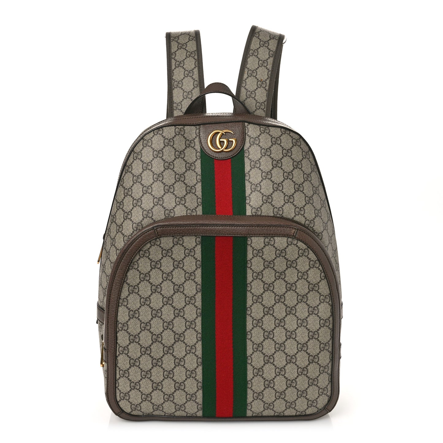 GG Supreme Monogram Medium Ophidia Day Backpack Brown