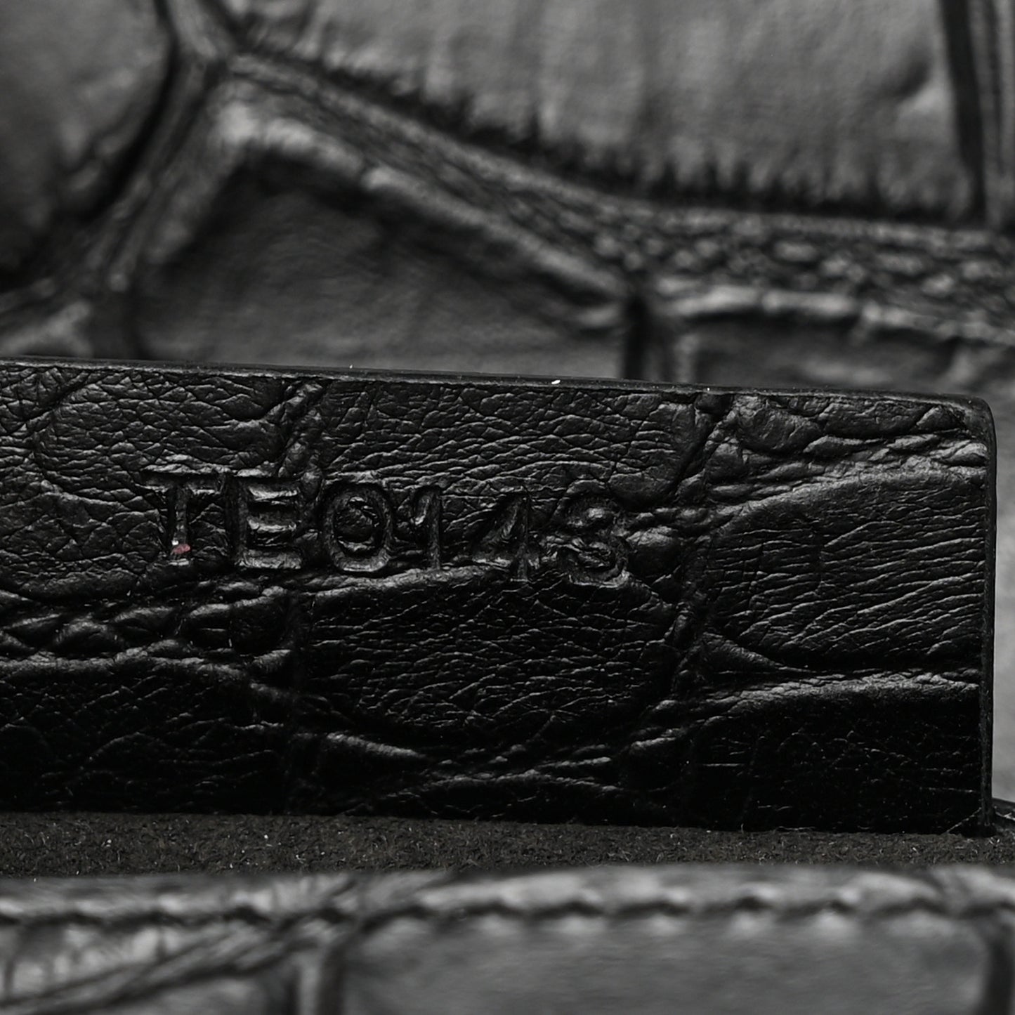 Calfskin Crocodile Embossed Medium Pandora Box Crossbody Bag Black
