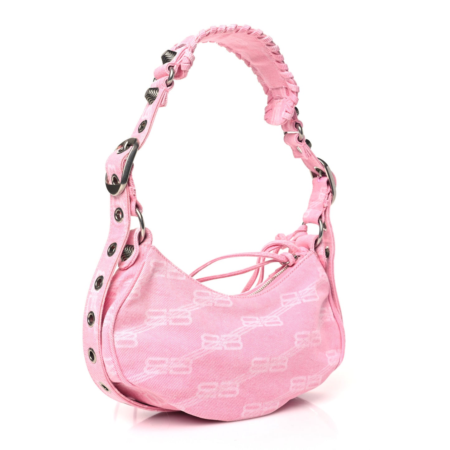 Denim BB Monogram Le Cagole Shoulder Bag XS Pink