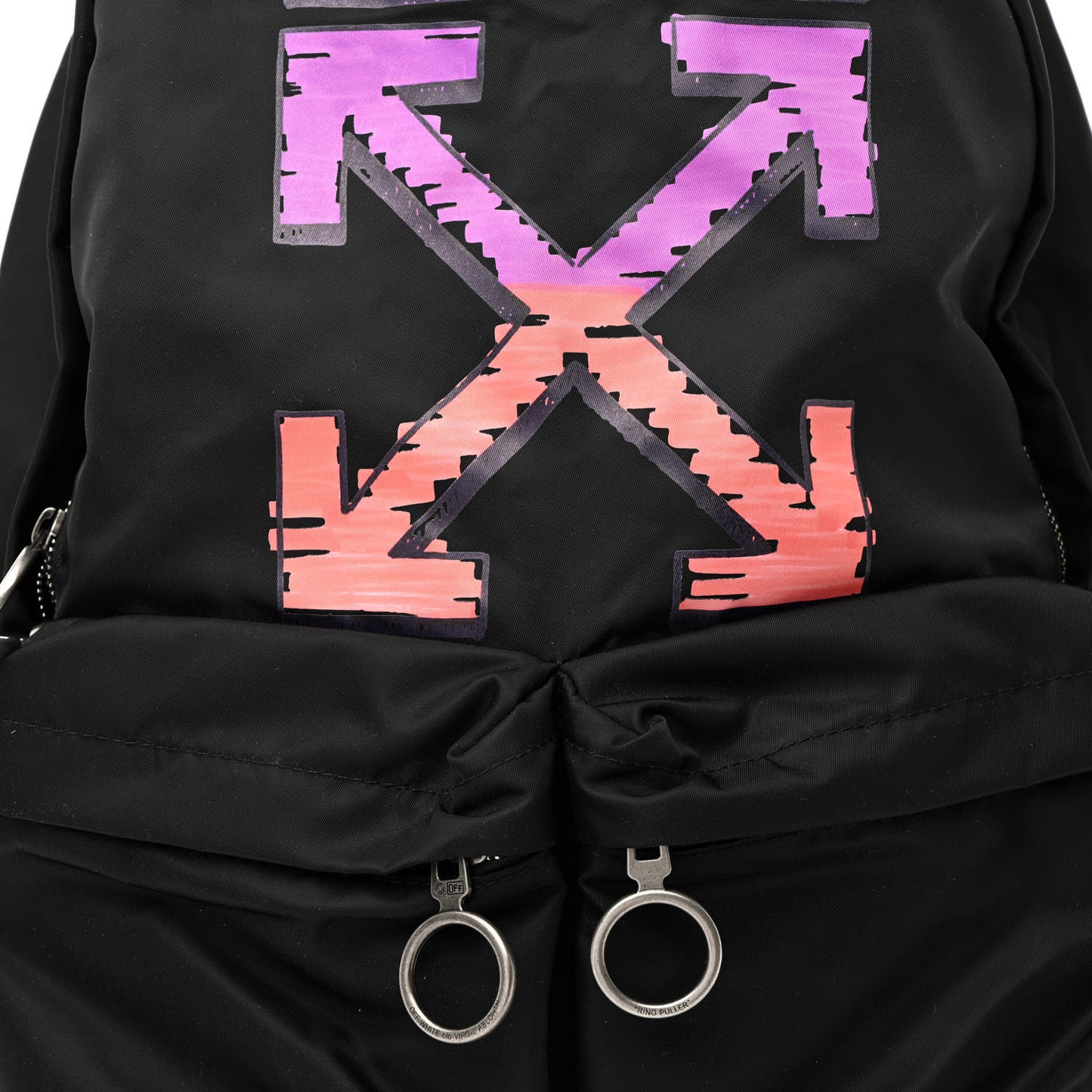 Canvas Logo Backpack Black Fuchsia