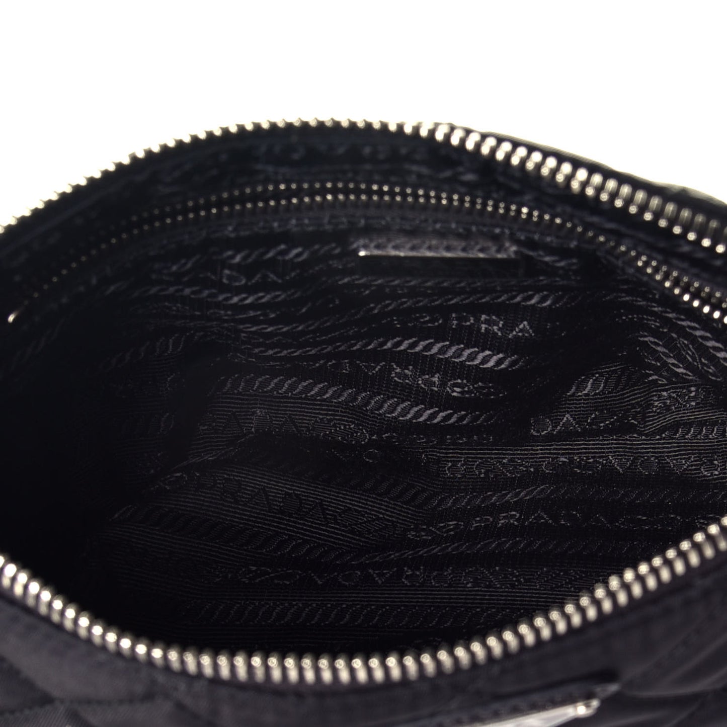 Nylon Tessuto Impuntu Quilted Crossbody Bag Black