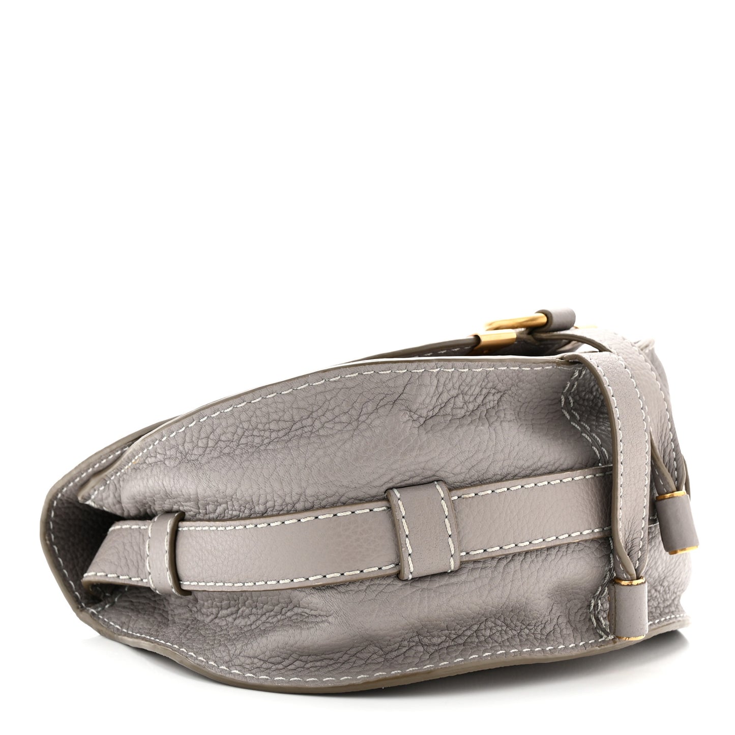 Grained Calfskin Small Marcie Saddle Bag Cashmere Grey
