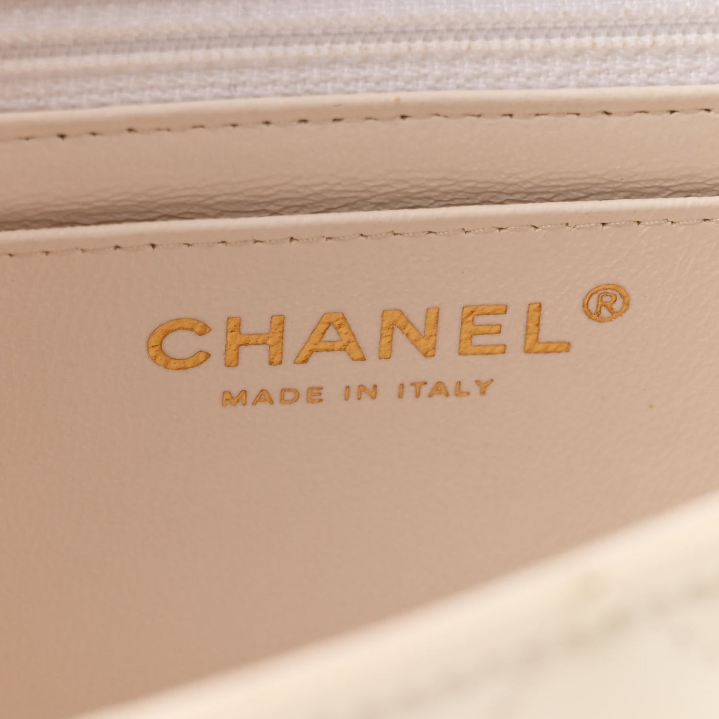 Patent Calfskin Quilted Mini Rectangular Flap White
