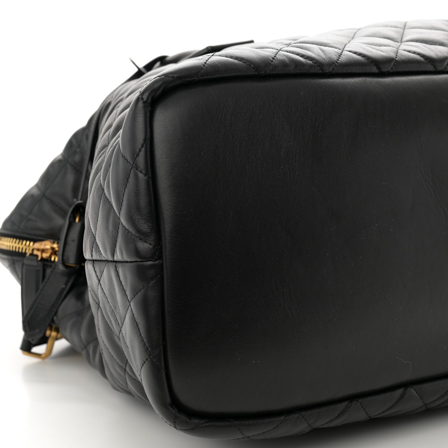 Calfskin Quilted ES Giant Travel Bag Black