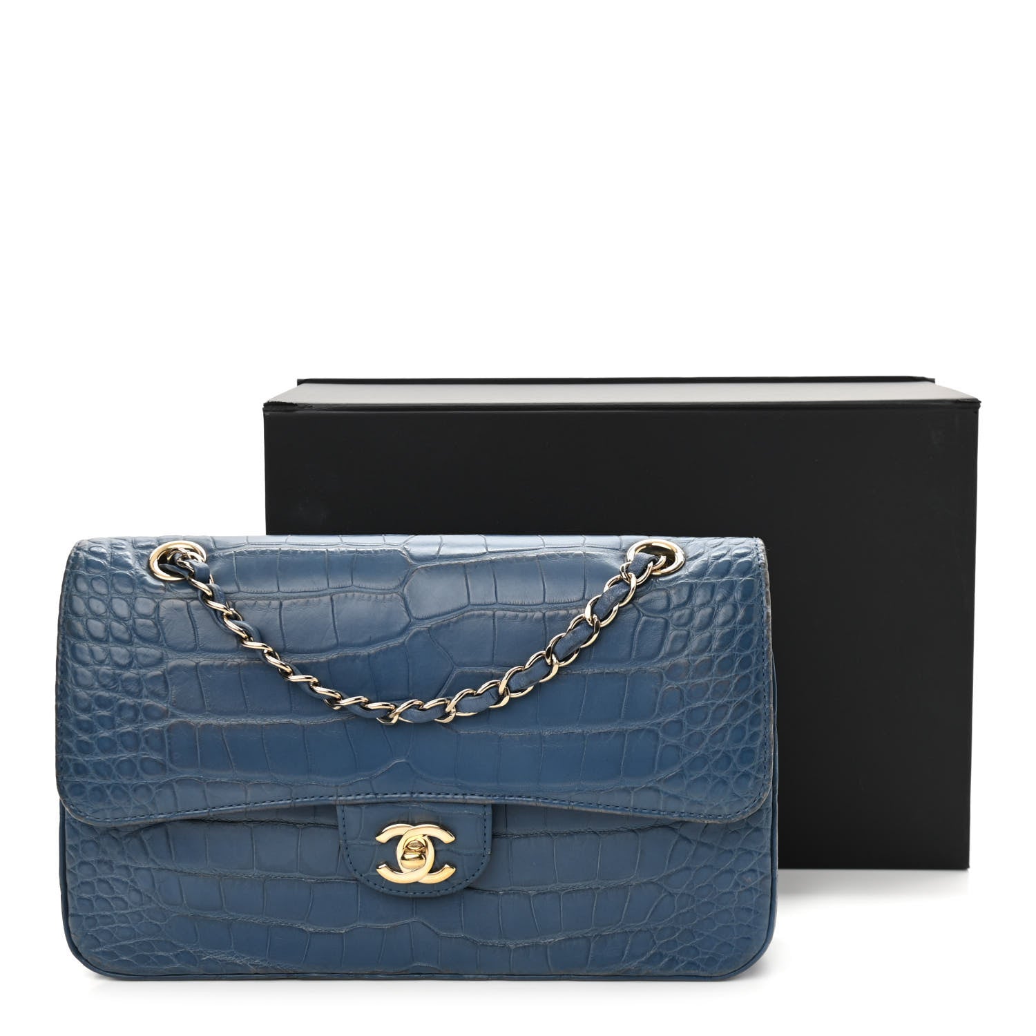 Chanel Alligator Medium Double Flap Blue 15 of 15