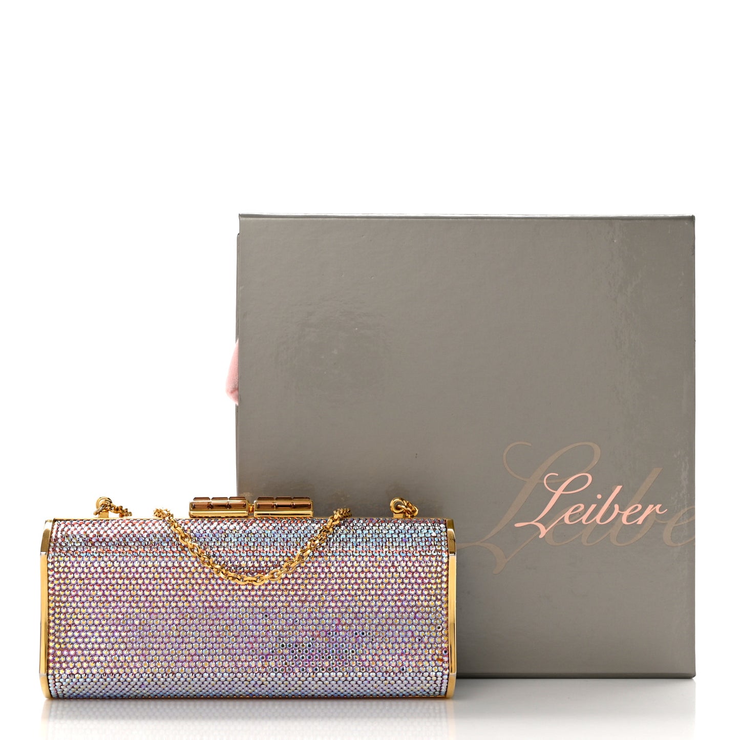 Swarovski Crystal Minaudiere Clutch Gold