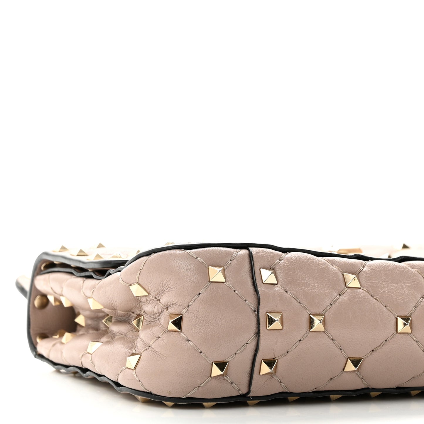 Nappa Small Rockstud Spike Shoulder Bag Poudre
