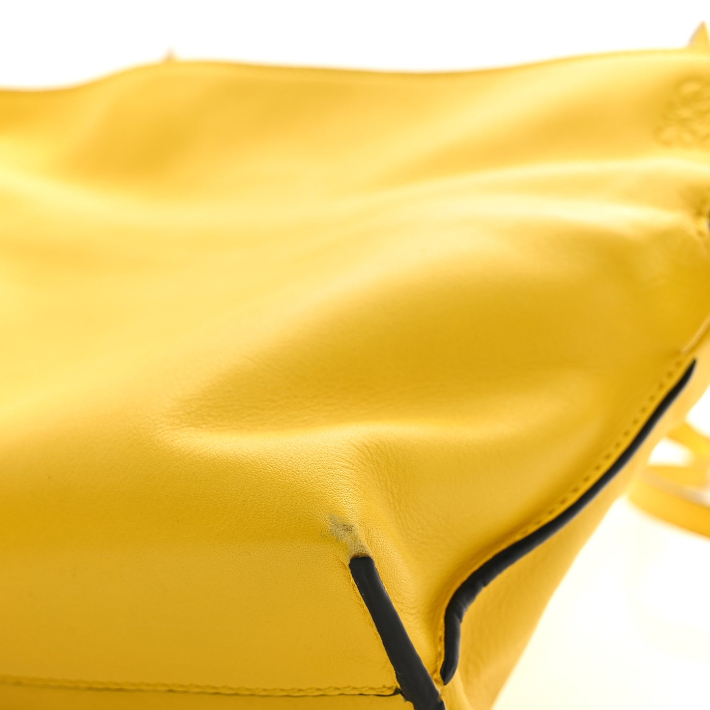 Calfskin Mini Flamenco Knot Clutch Mustard