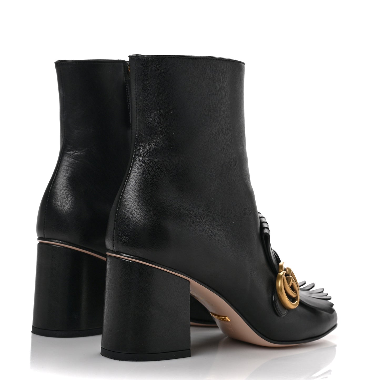 Malaga Kid GG Marmont Fringe 75mm Ankle Boots 39 Black