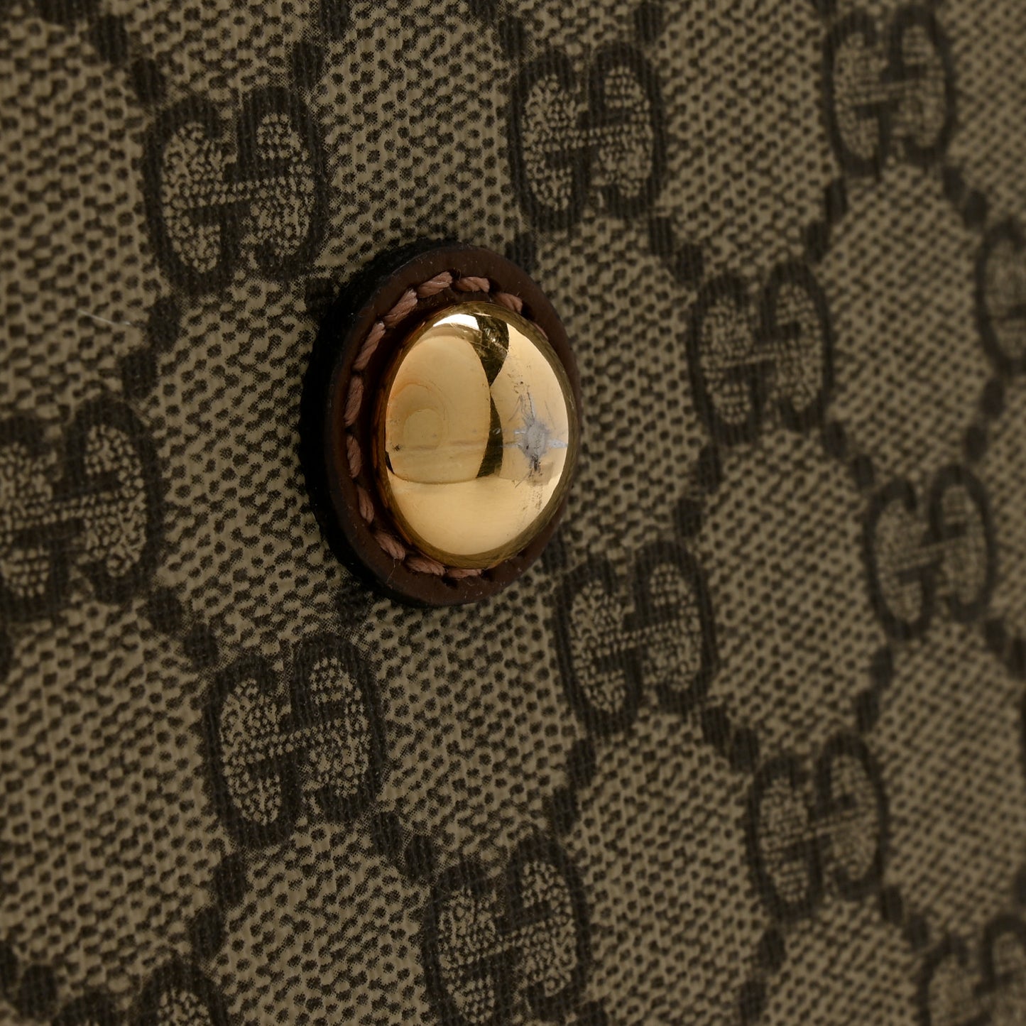 GG Supreme Monogram Azalea Calfskin Retro Interlocking G Large Duffle Bag Beige Ebony Brown Sugar