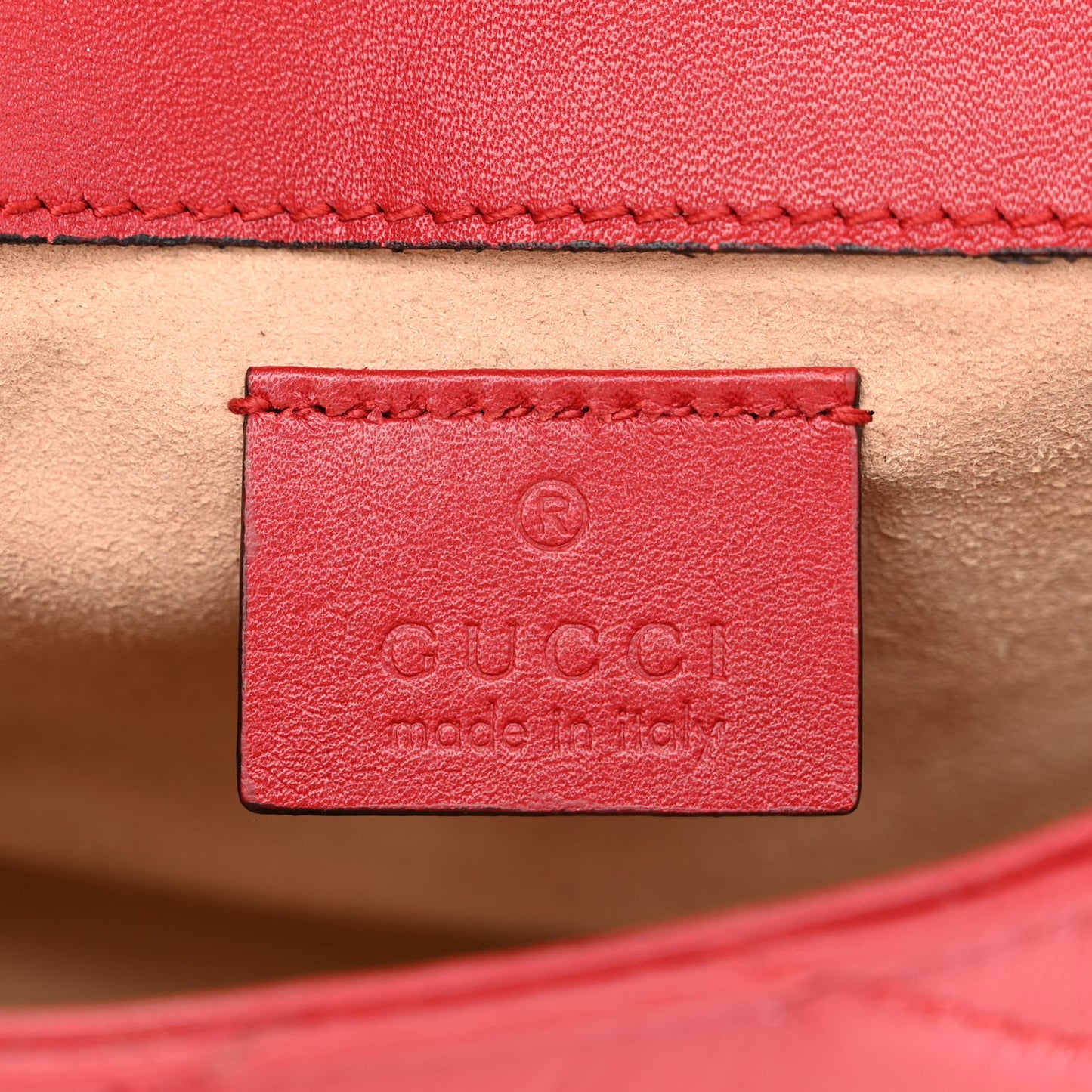 Calfskin Matelasse Super Mini GG Marmont Shoulder Bag Hibiscus Red