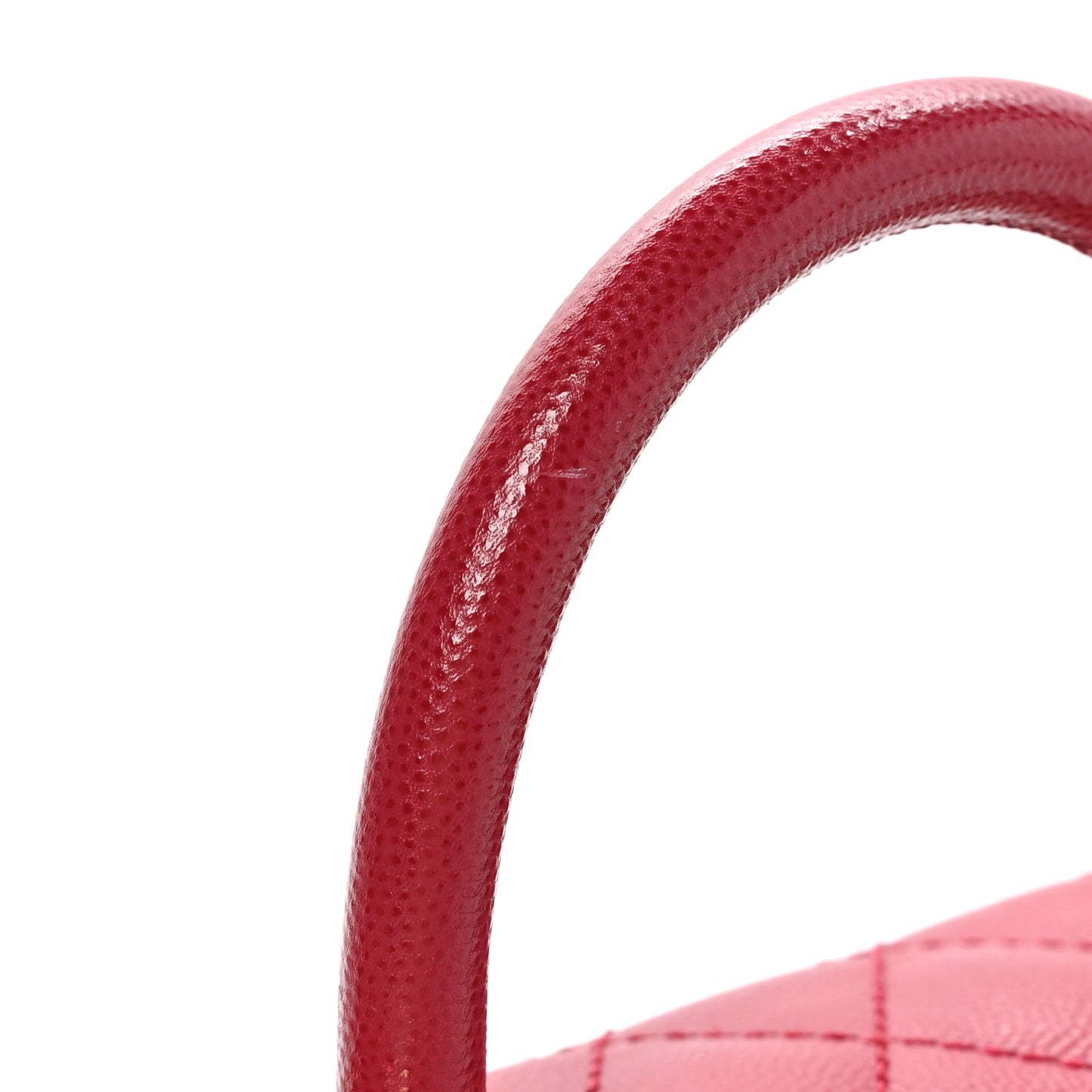 Caviar Quilted Mini Coco Handle Flap Red