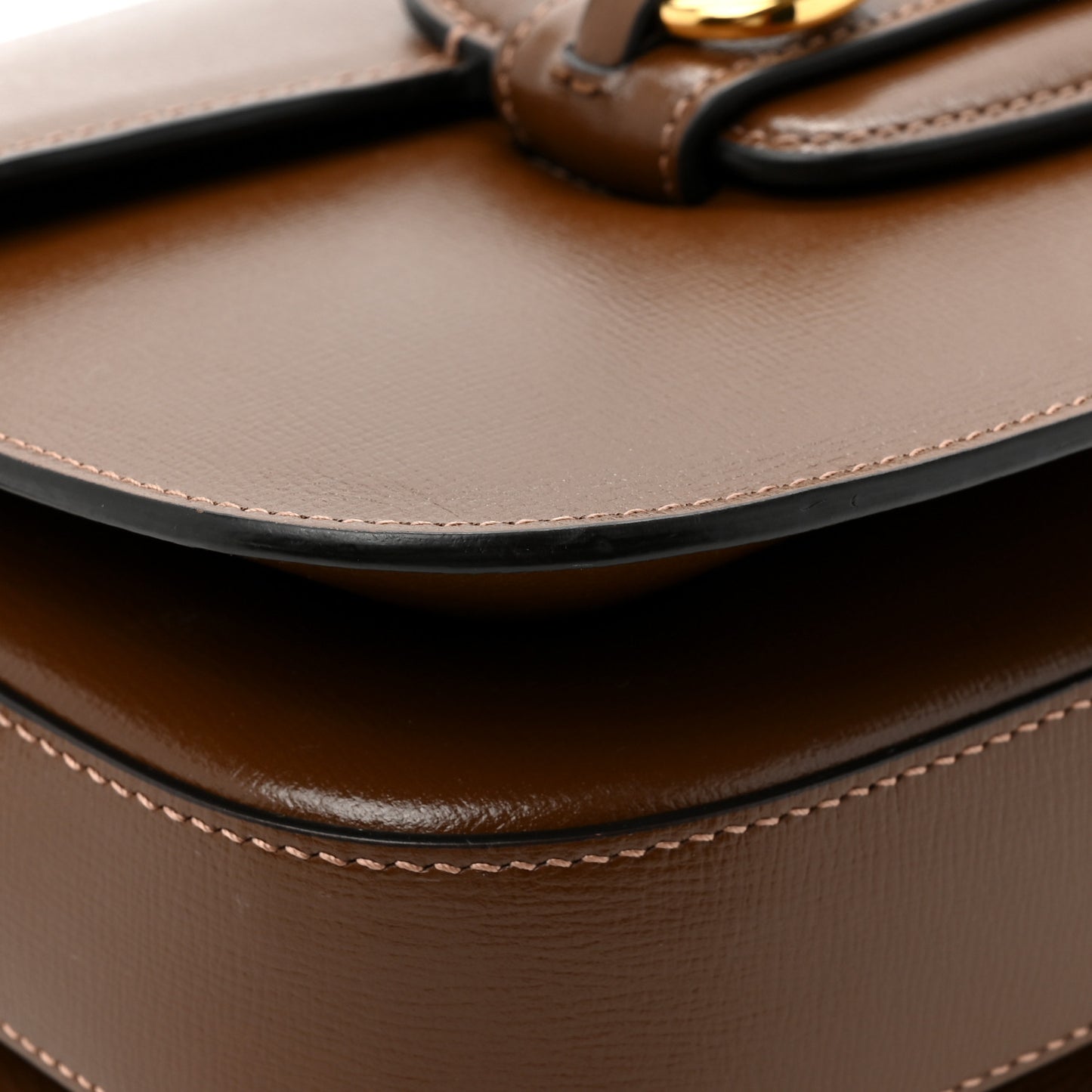 Azalea Calfskin Horsebit 1955 Shoulder Bag Brown Sugar