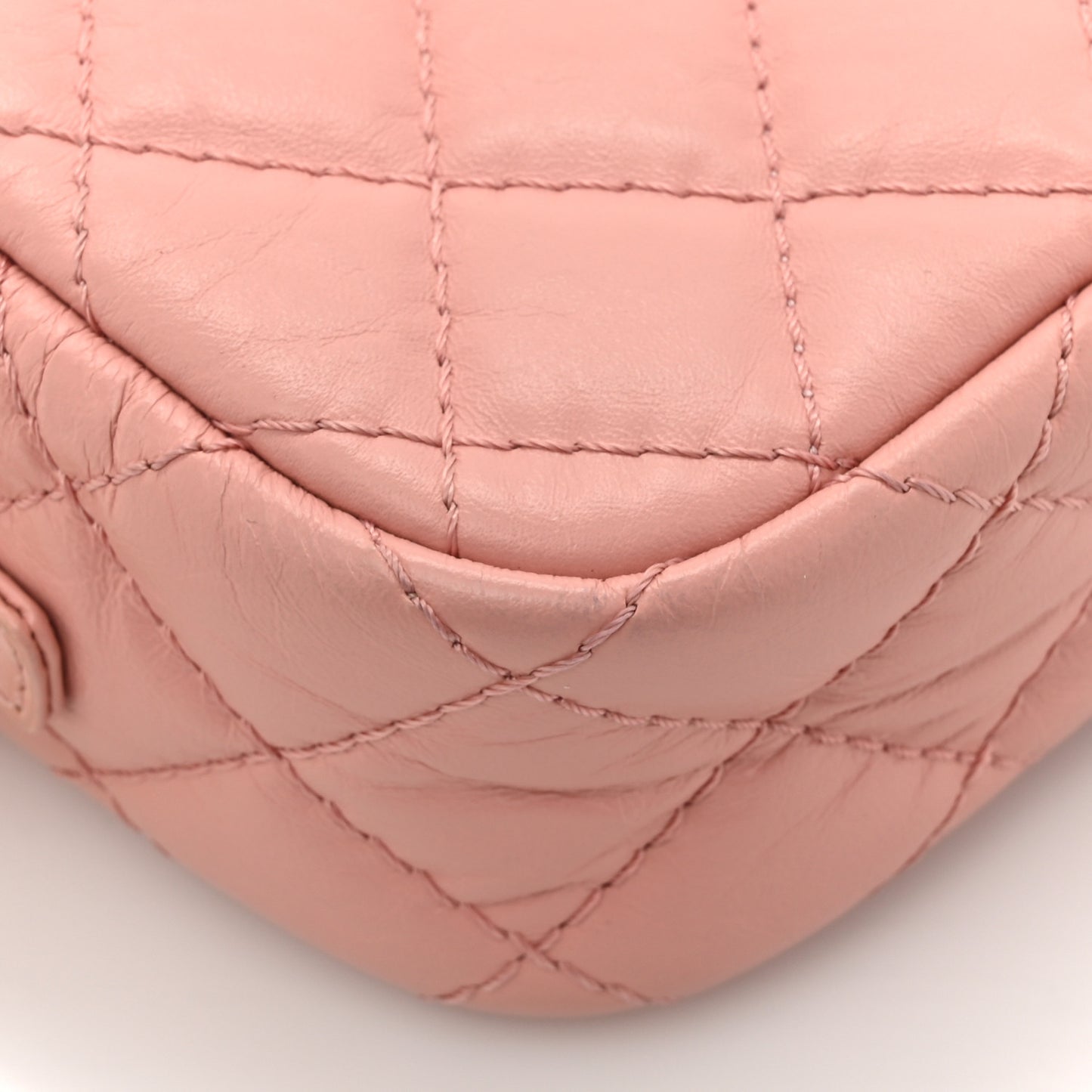 Aged Calfskin Quilted Mini Reissue Camera Case Pink