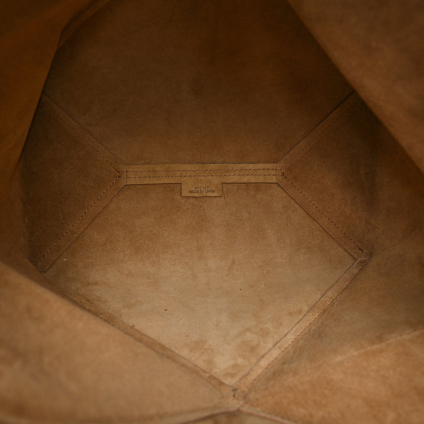 Shiny Calfskin Medium Puzzle Fold Tote Warm Desert