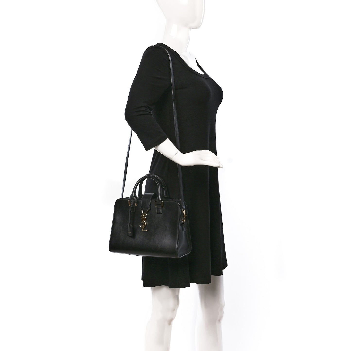 Calfskin Monogram Baby Cabas Black