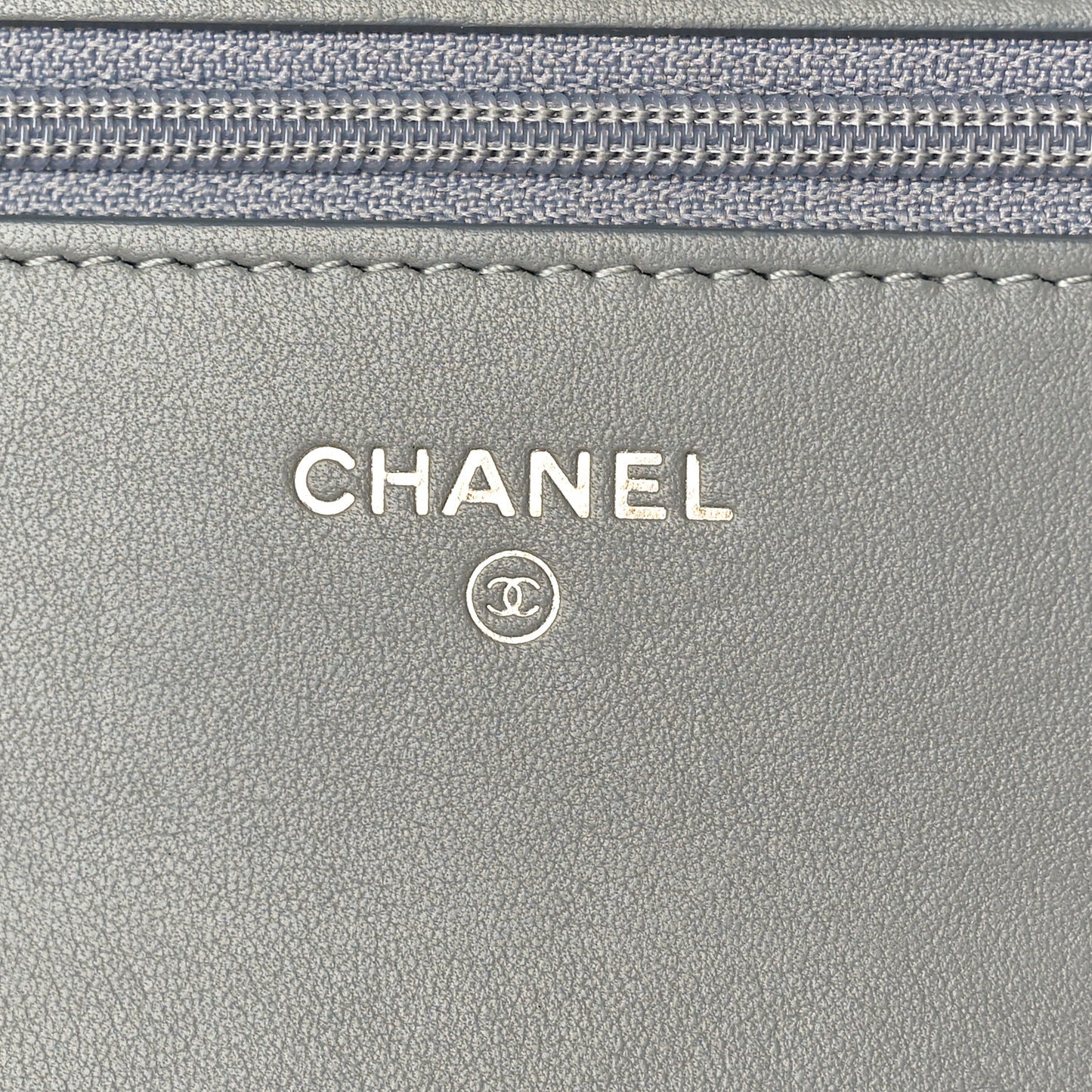 Lambskin Quilted Boy Wallet On Chain WOC Grey