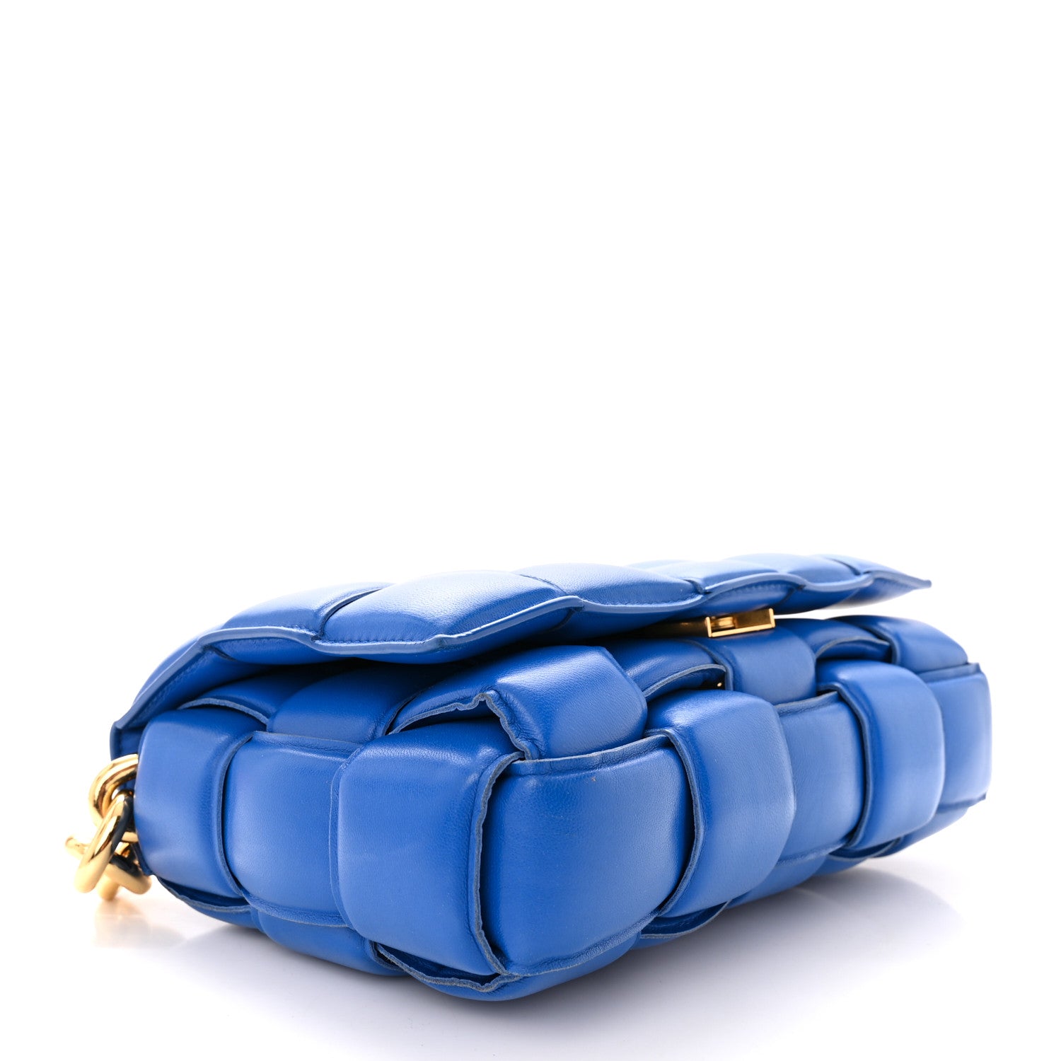 Bottega Veneta Lambskin Maxi Intreccio Padded Chain Cassette Crossbody Bag Cobalt 4 of 11