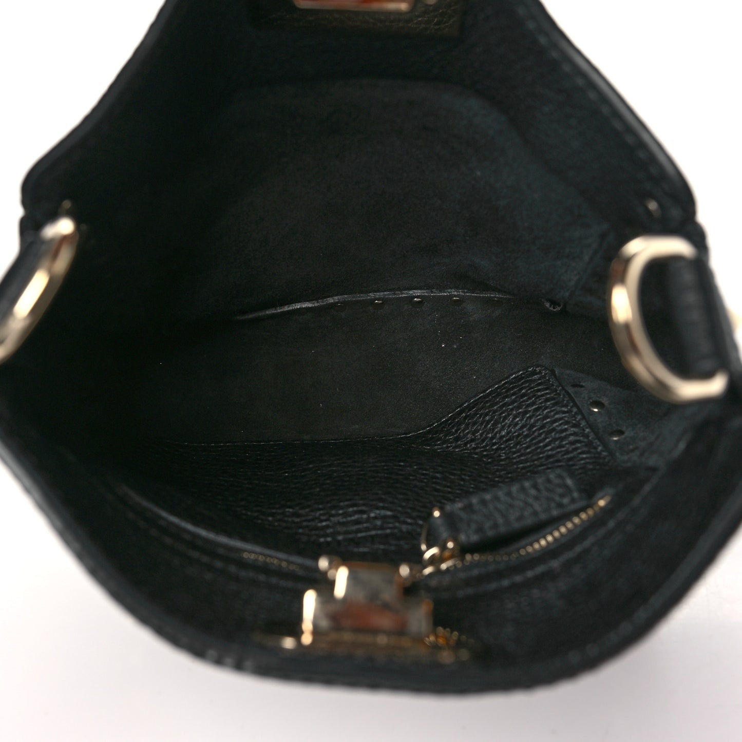 Pebbled Calfskin Mini Rockstud Flip-Lock Messenger Bag Black