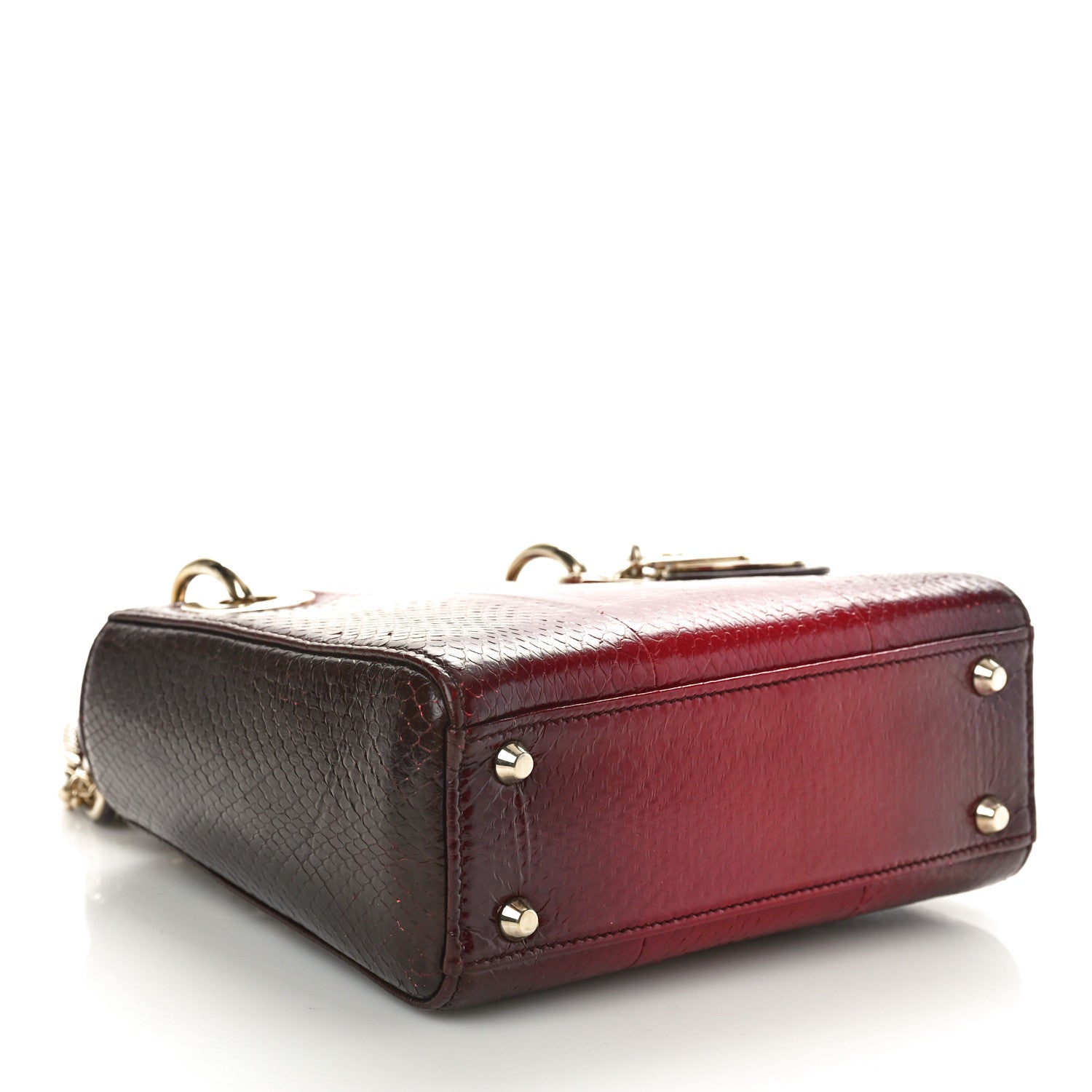 Christian Dior Snakeskin Gradient Mini Lady Dior Red 3 of 10