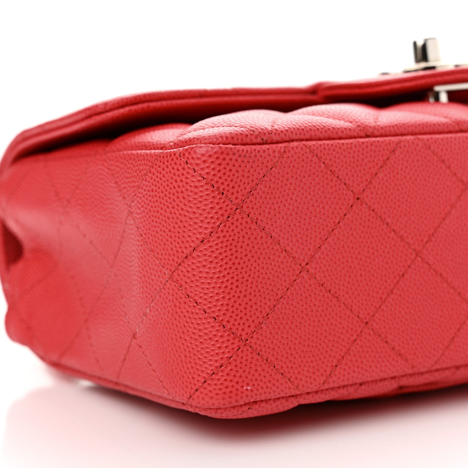 Chanel Caviar Quilted Mini Rectangular Flap Light Red 9 of 10