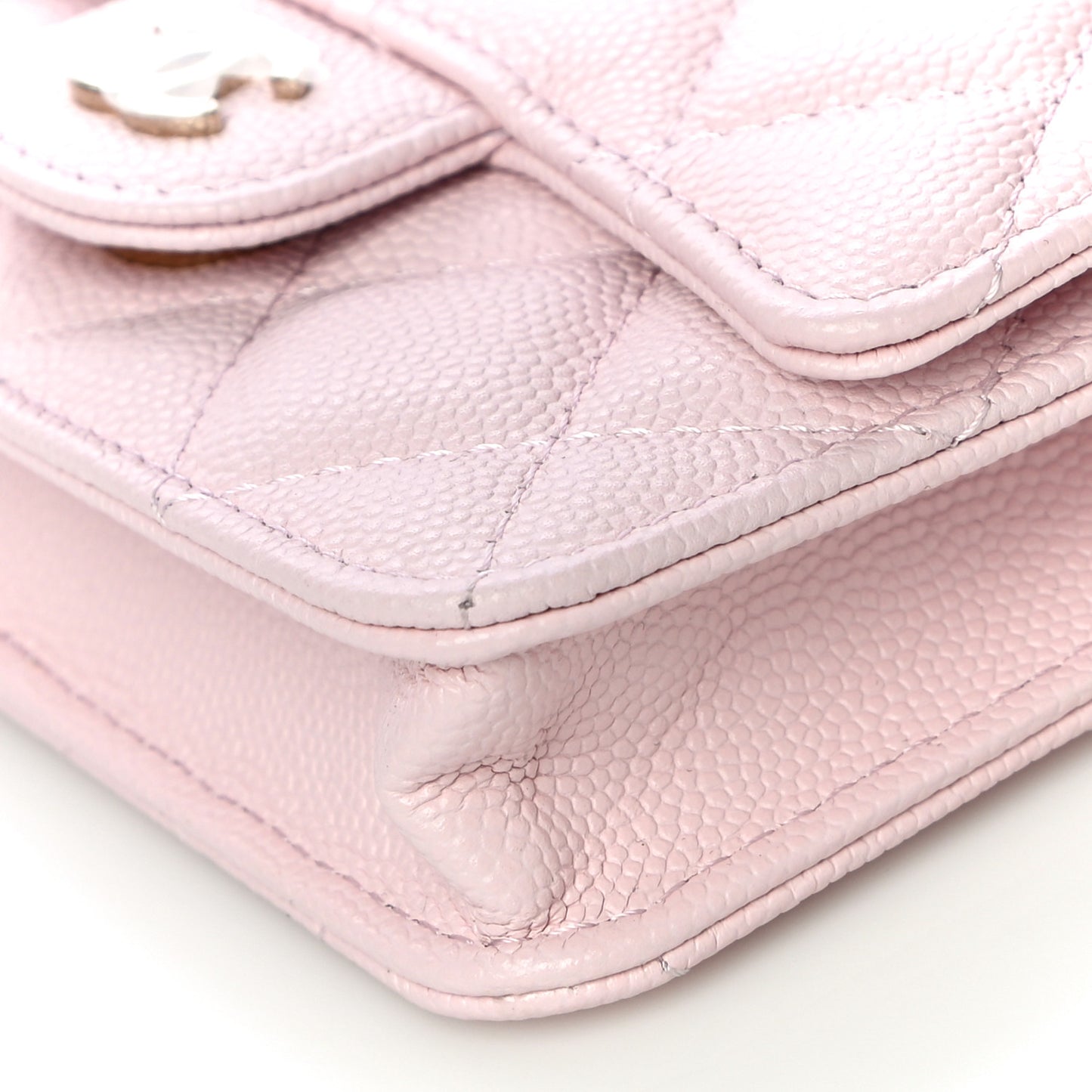 Caviar Quilted Mini Chain Bag Pink