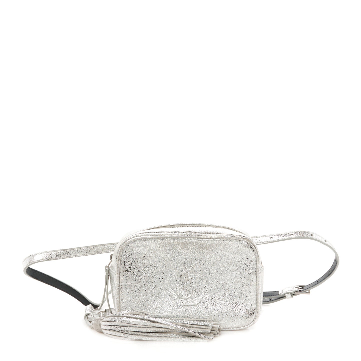Metallic Lambskin Monogram Lou Belt Bag Argento