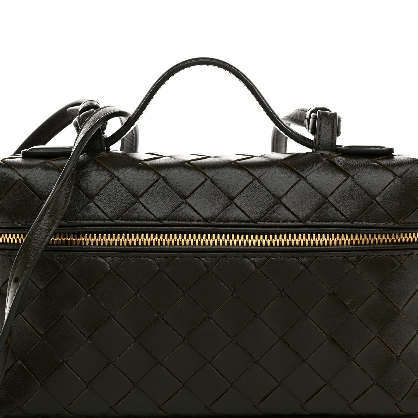 Calfskin Intrecciato Bang Bang Vanity Case Kaki