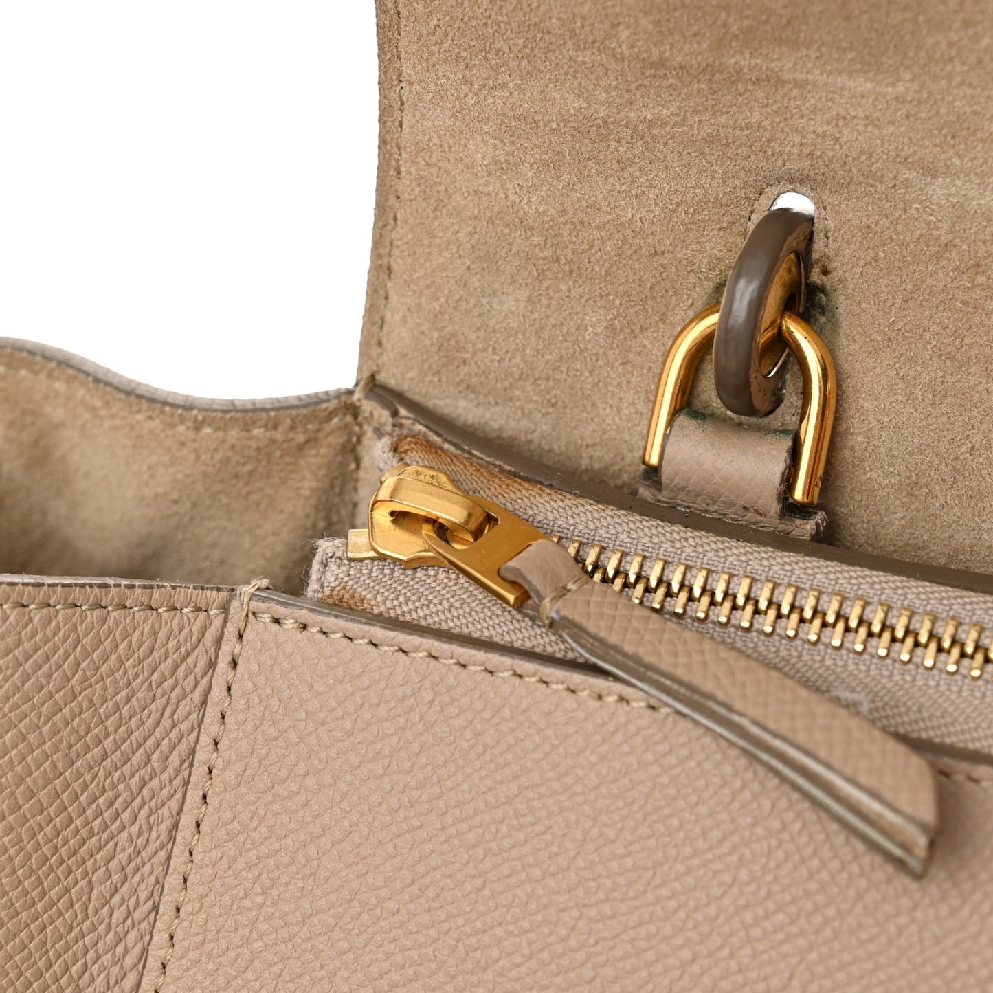 Grained Calfskin Mini Belt Bag Light Taupe