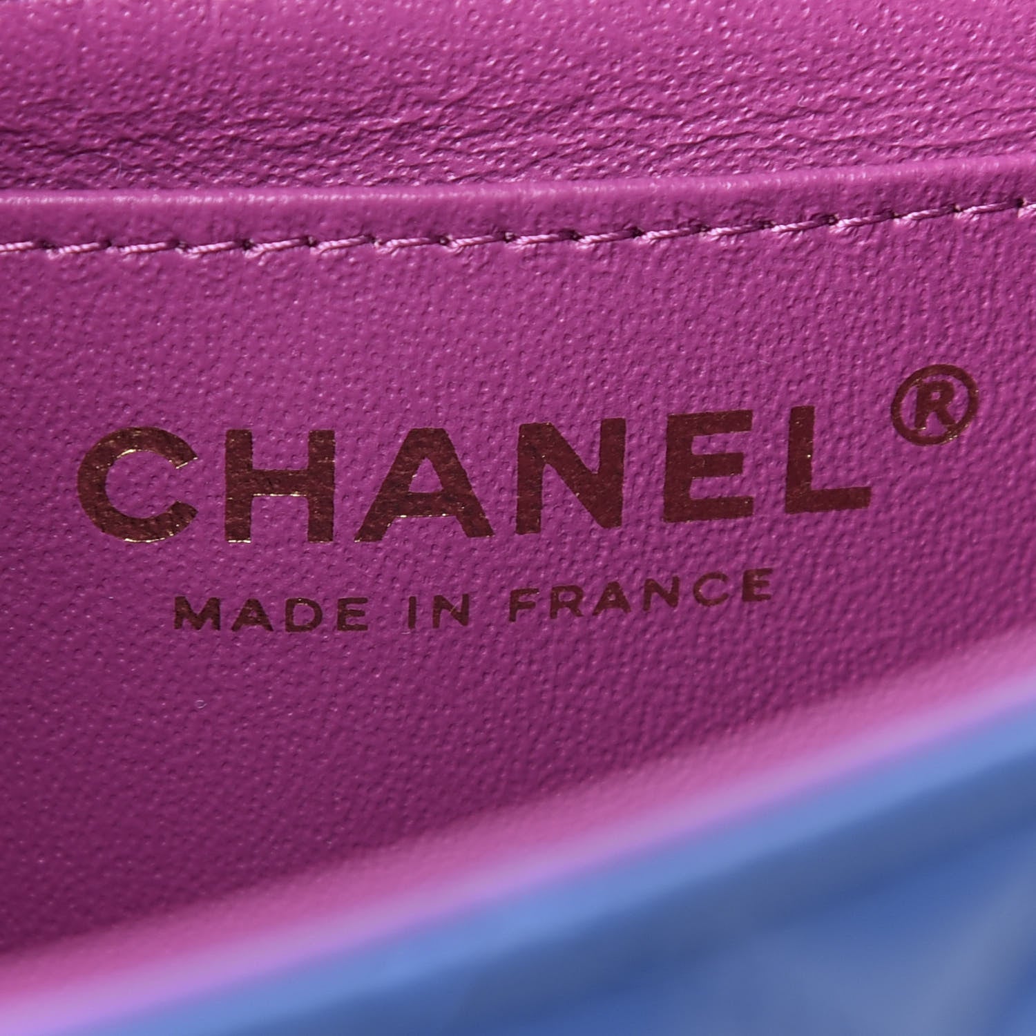 Chanel Lambskin Quilted Mini Rectangular Flap Blue Purple 6 of 10