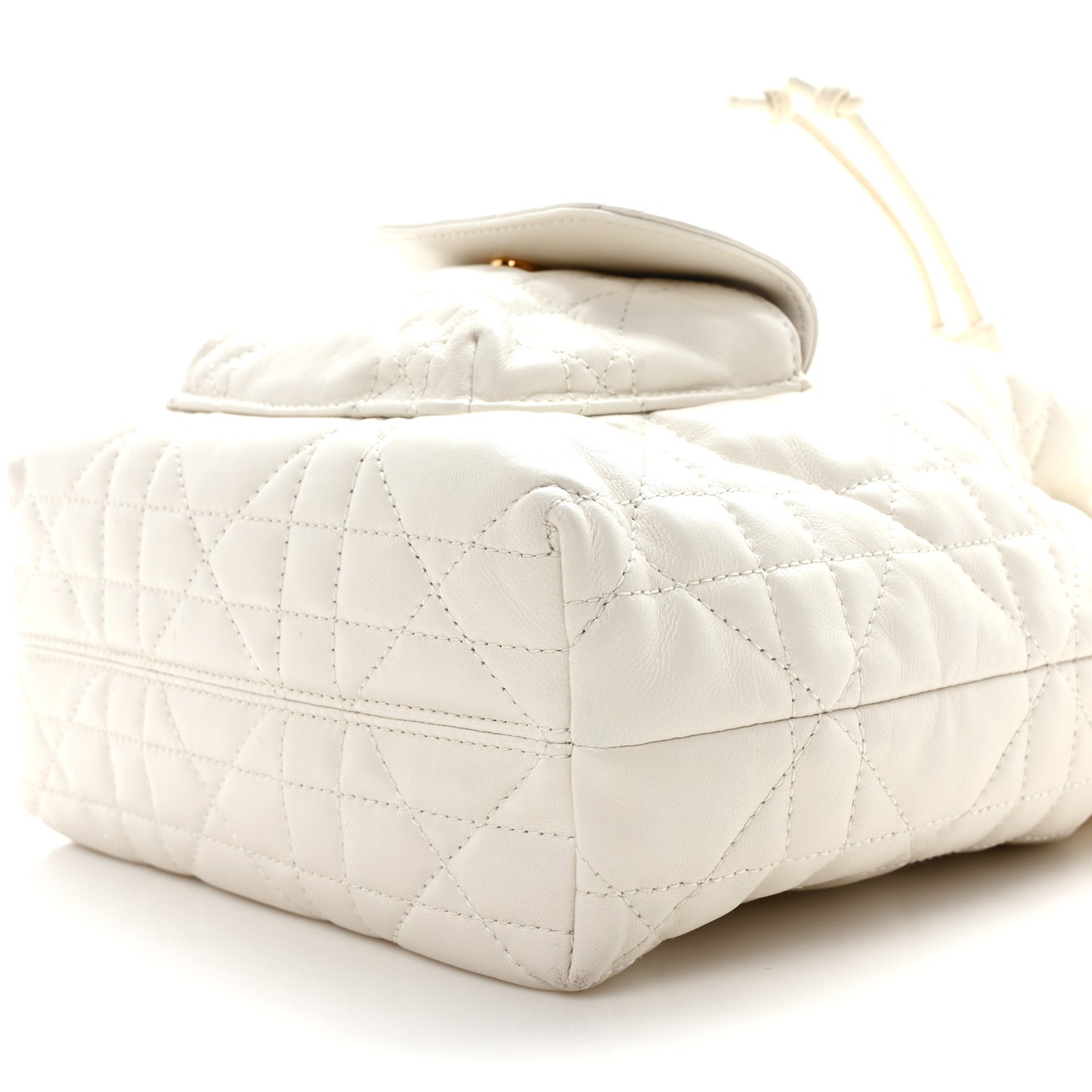 Lambskin Macrocannage Small Caro Bucket Bag Latte