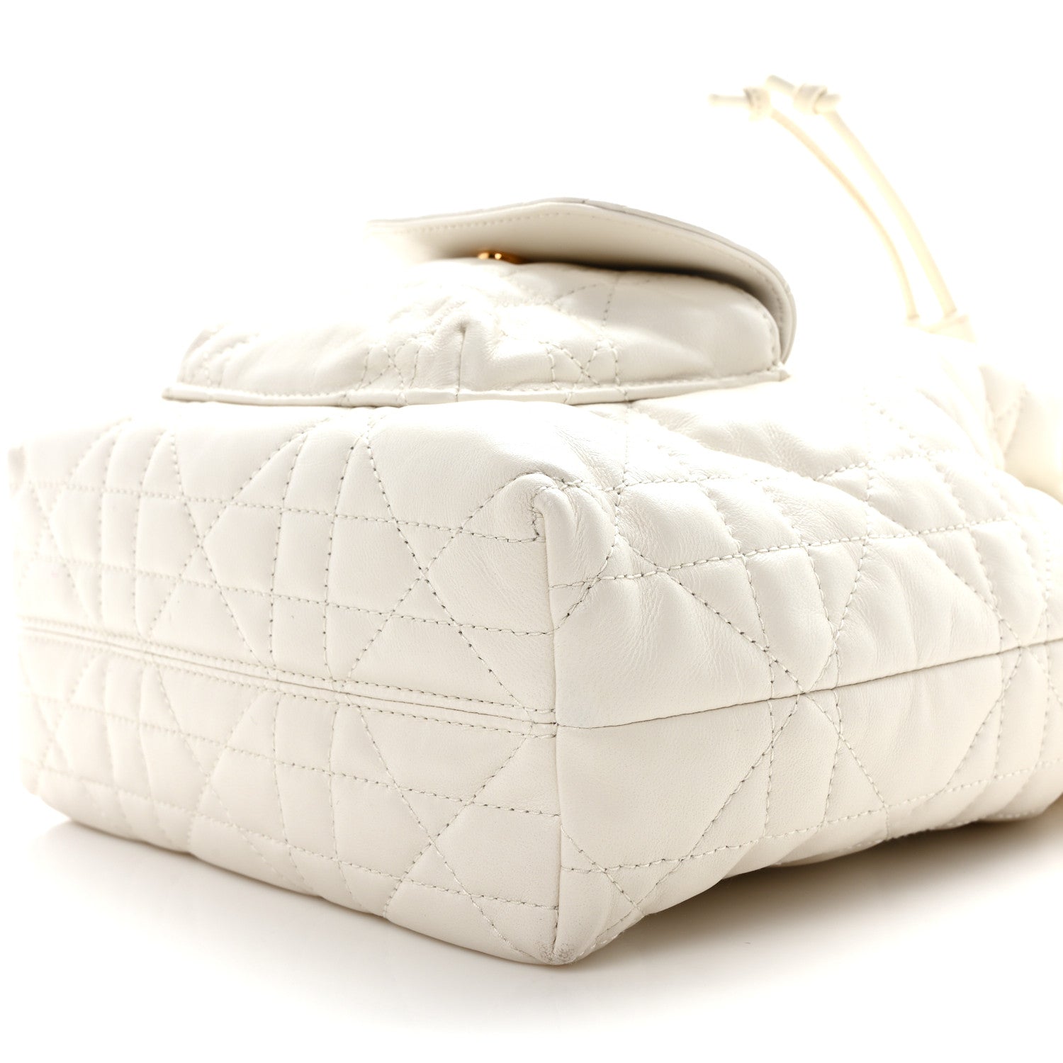 Christian Dior Lambskin Macrocannage Small Caro Bucket Bag Latte 10 of 10